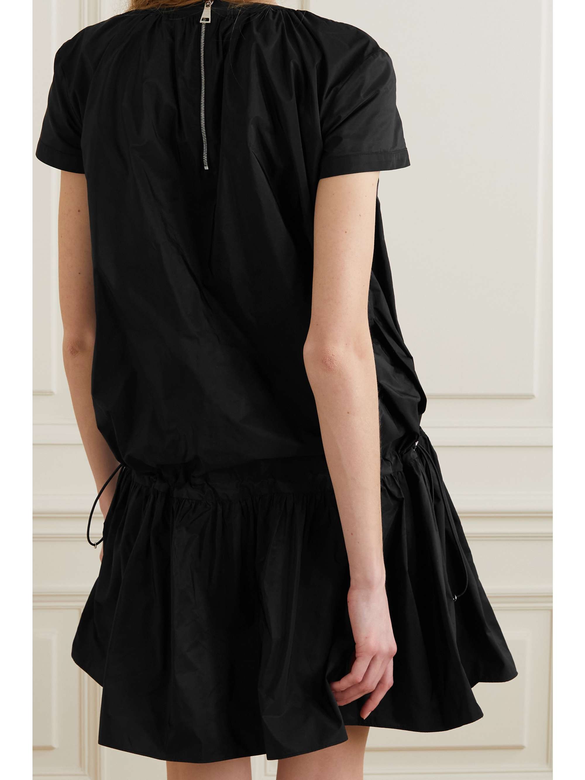 Pleated taffeta mini dress view