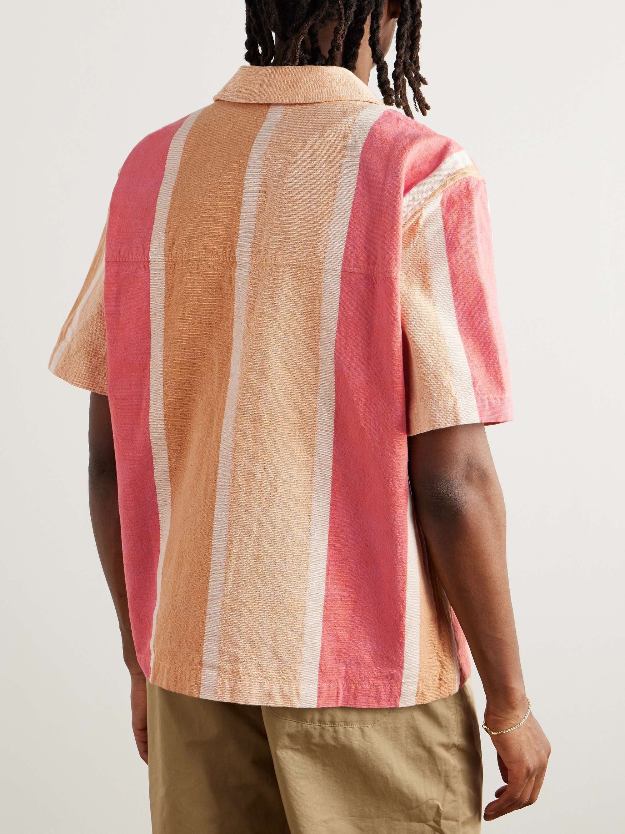 Salvi Striped Camp-Collar Cotton Shirt view