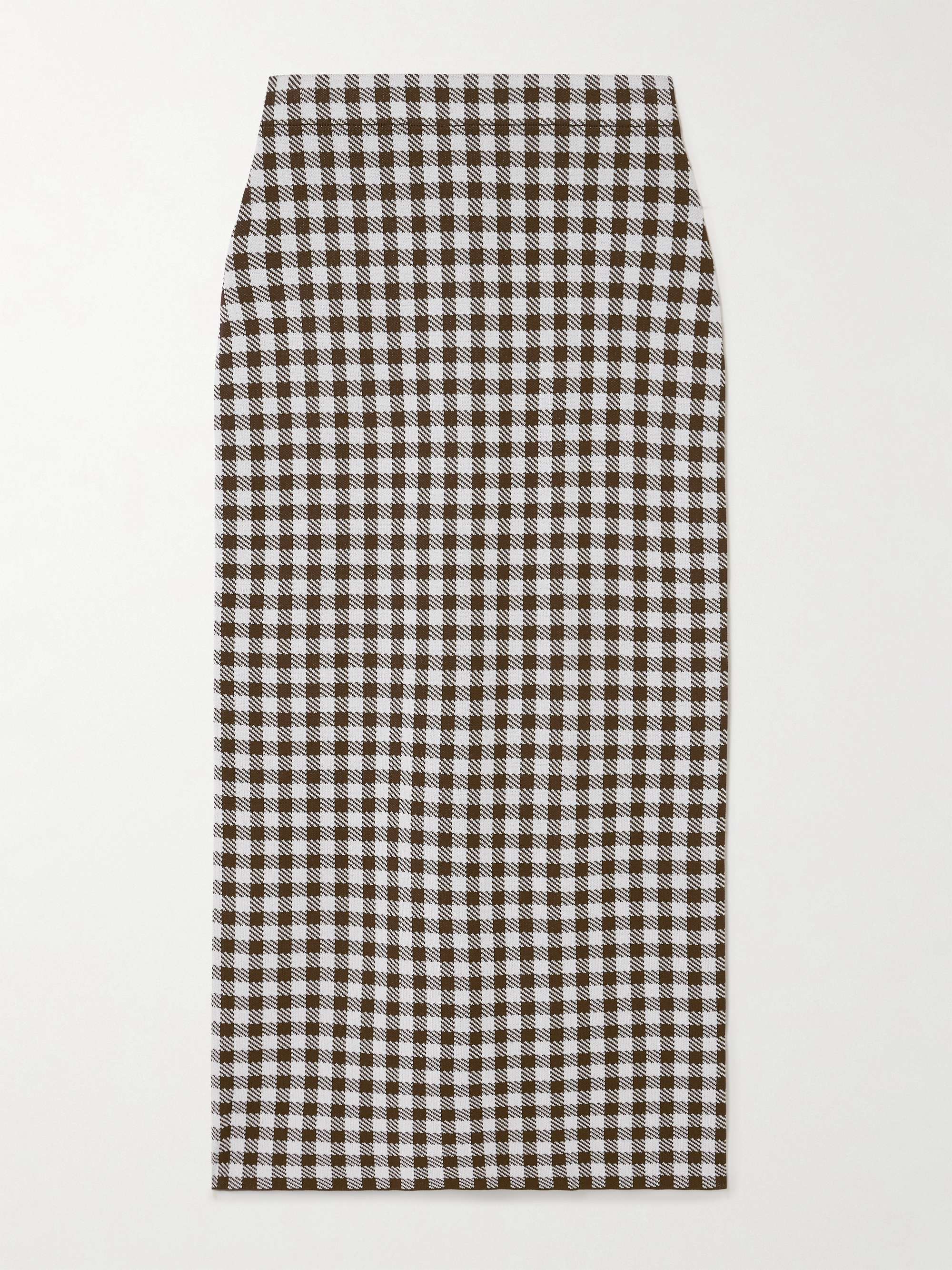 Karina gingham jacquard-knit midi skirt view