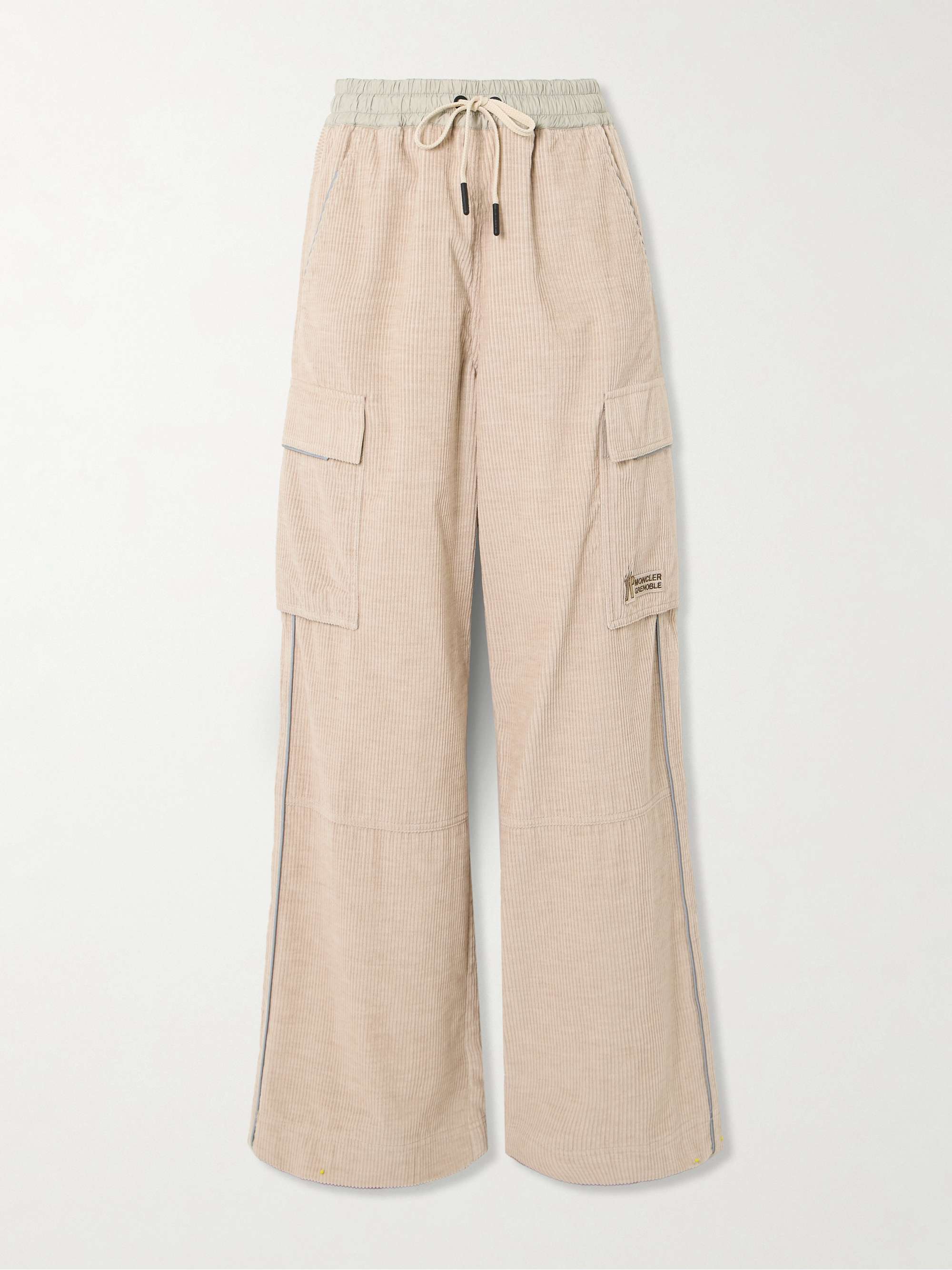 Shell-trimmed cotton-corduroy wide-leg pants view