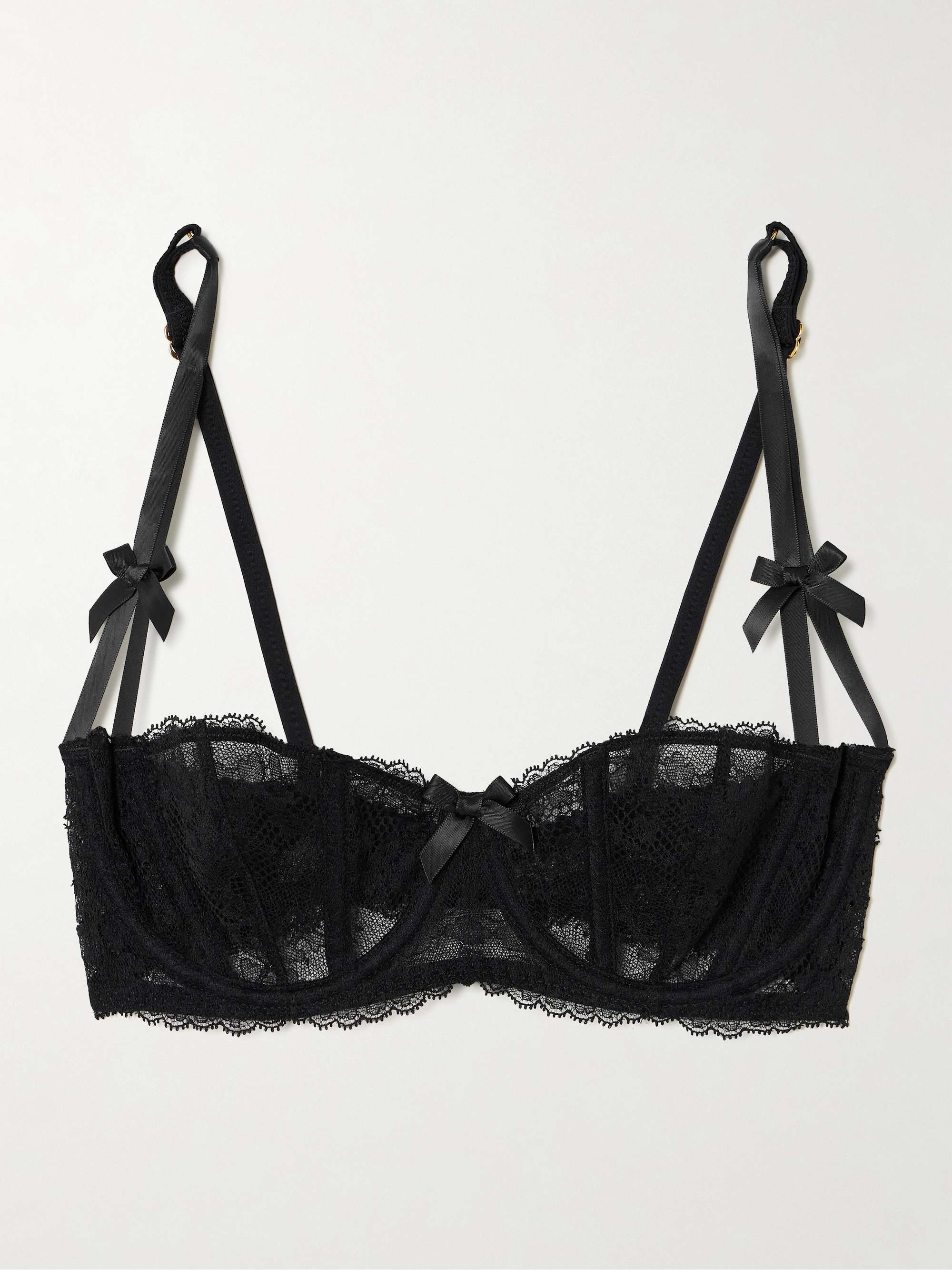 Love bow-embellished Leavers lace underwired bra view