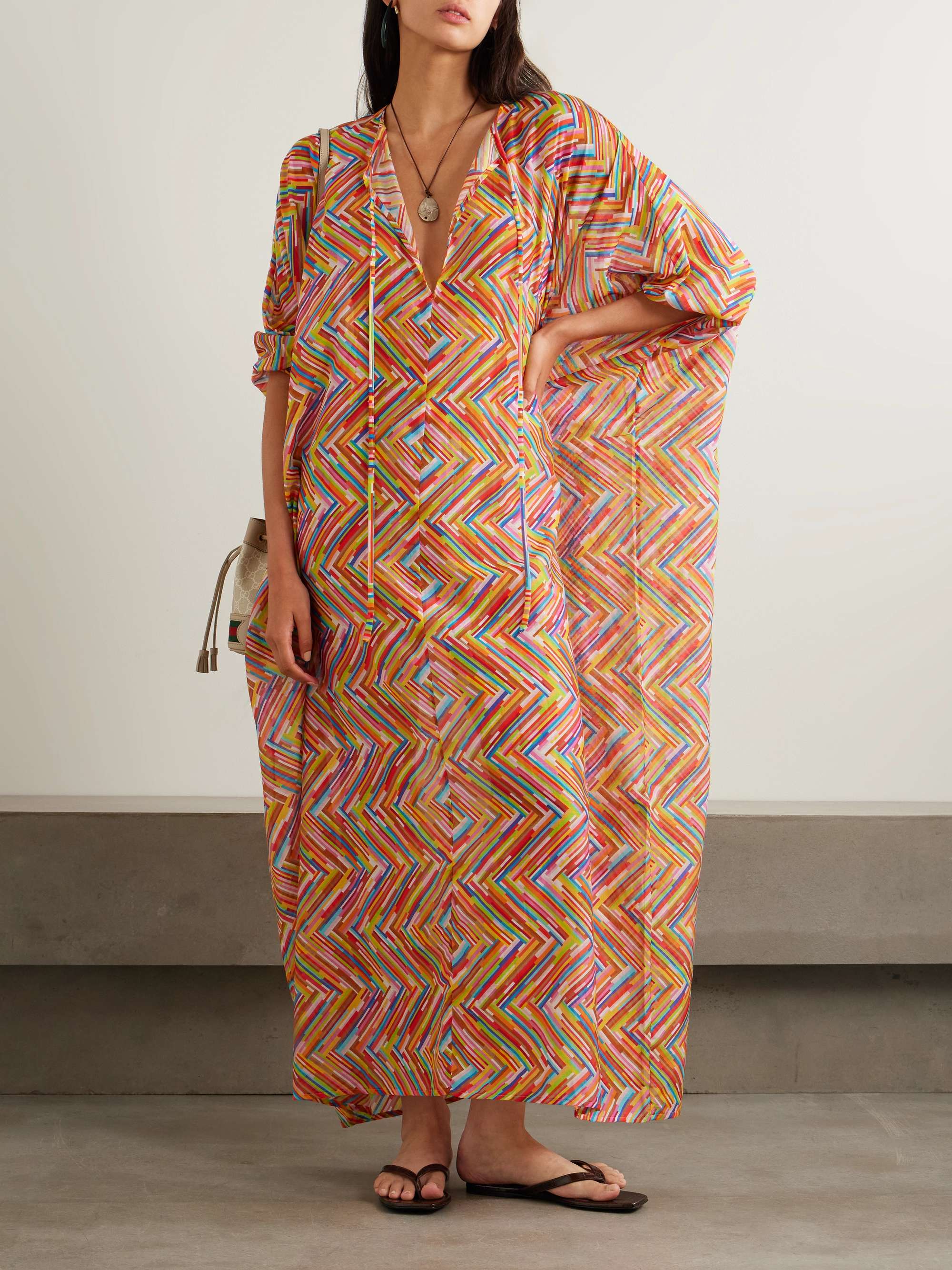 Mare printed cotton and silk-blend kaftan view