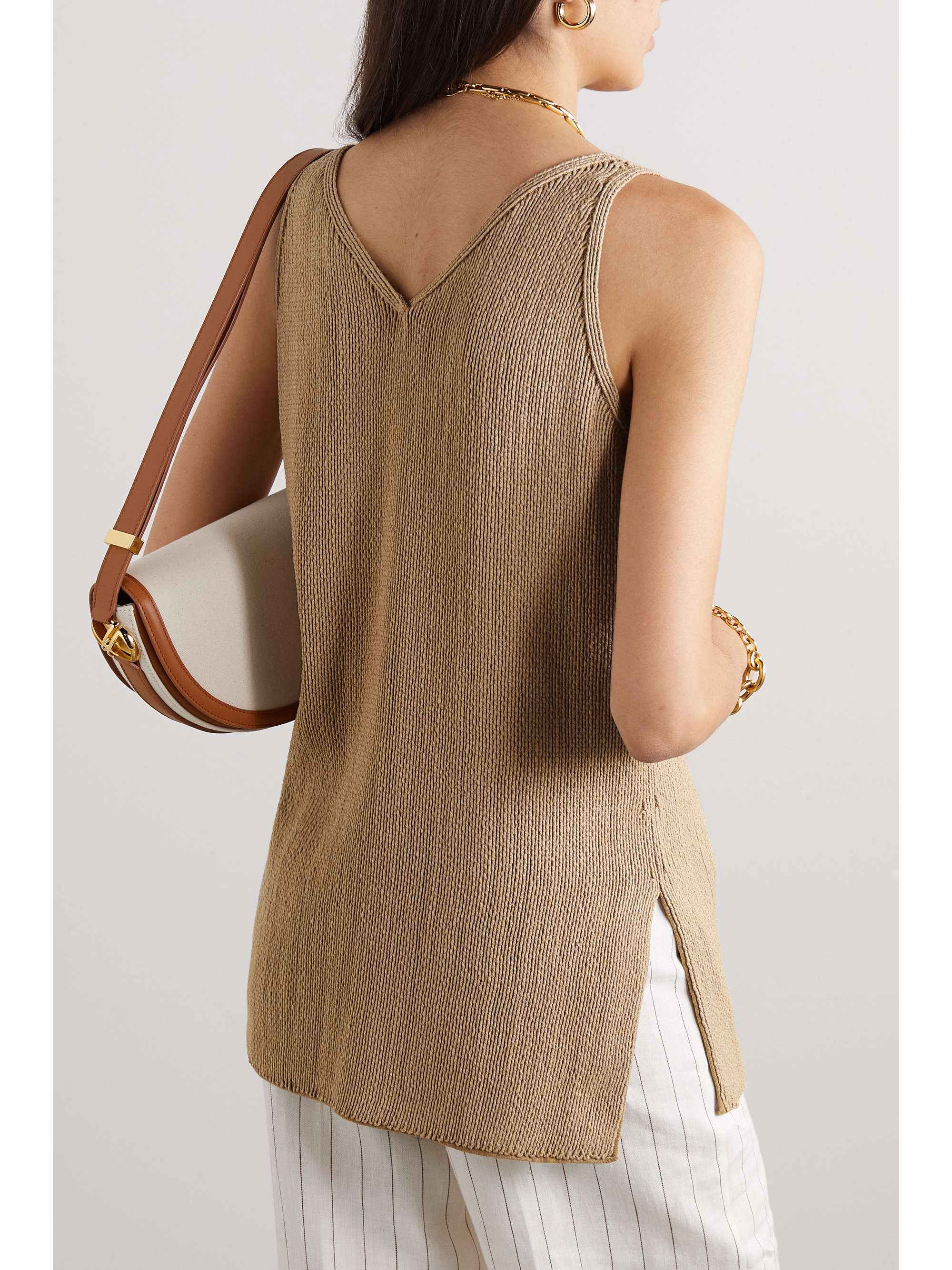 Cala Matano ribbed silk and cotton-blend tank view