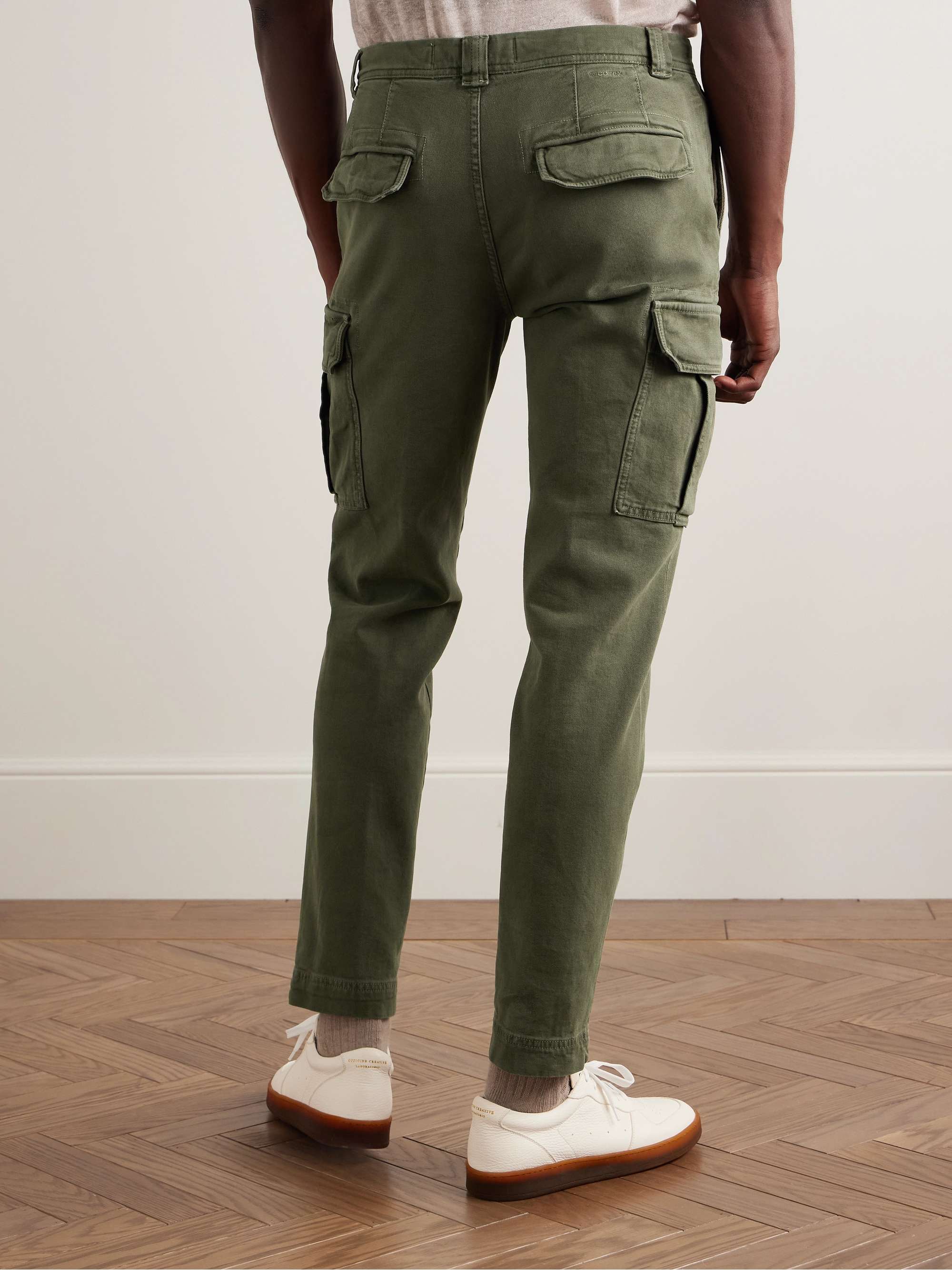 Tapered Cotton-Blend Canvas Cargo Trousers view