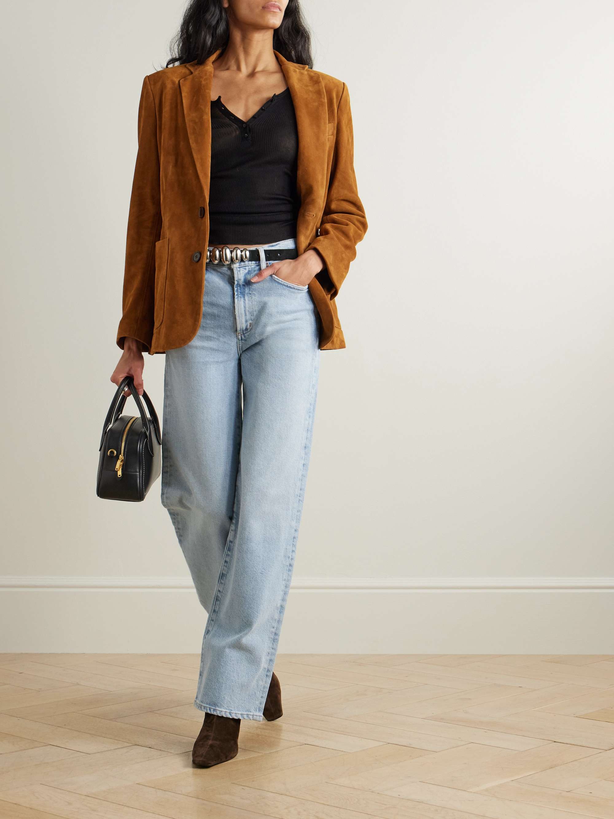 Harper mid-rise straight-leg jeans view