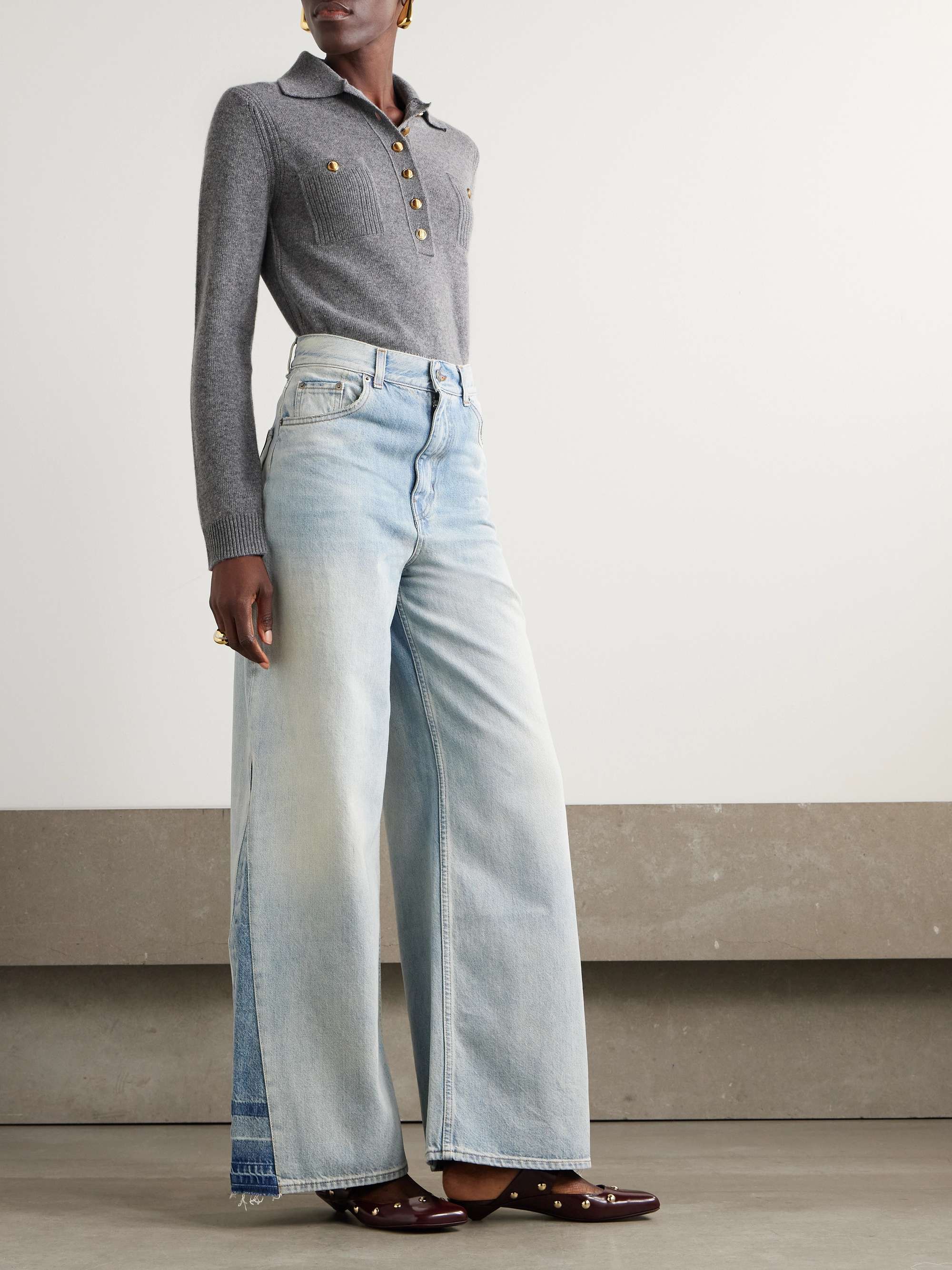 Embellished wool and cashmere-blend polo sweater view