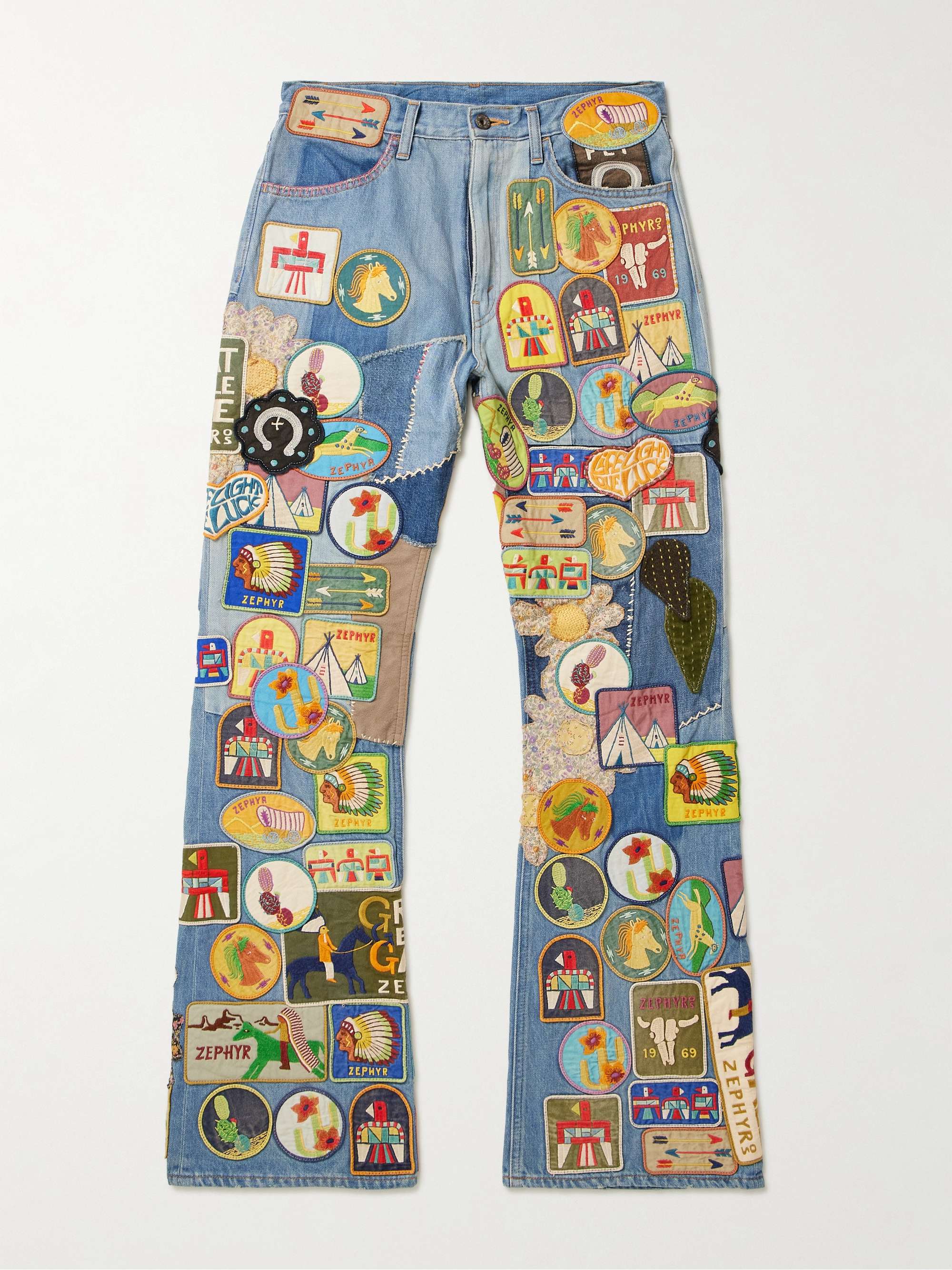 Flared Appliquéd Jeans view