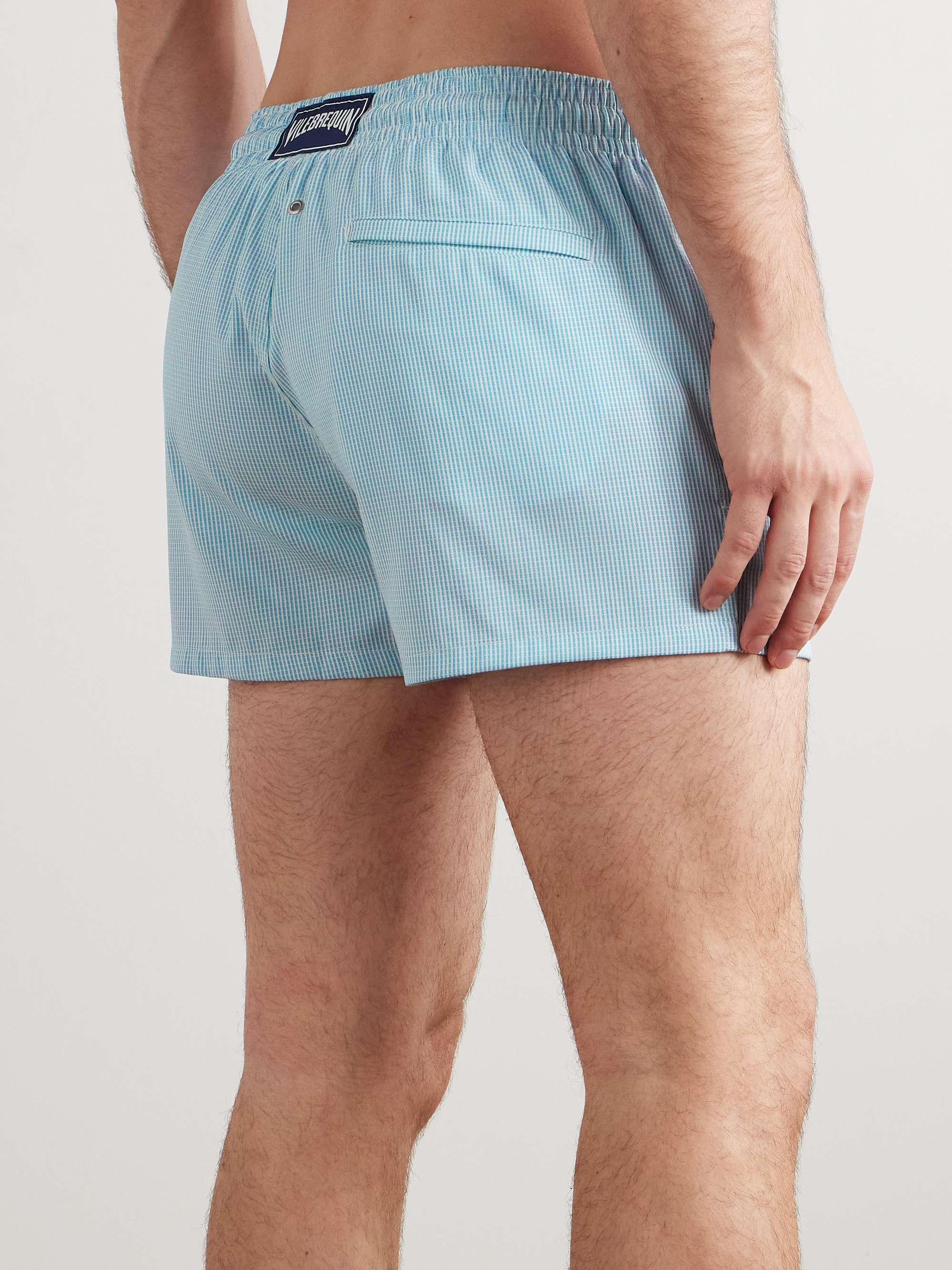 Milton Slim-Fit Short-Length Striped Wool-Blend Swim Shorts view