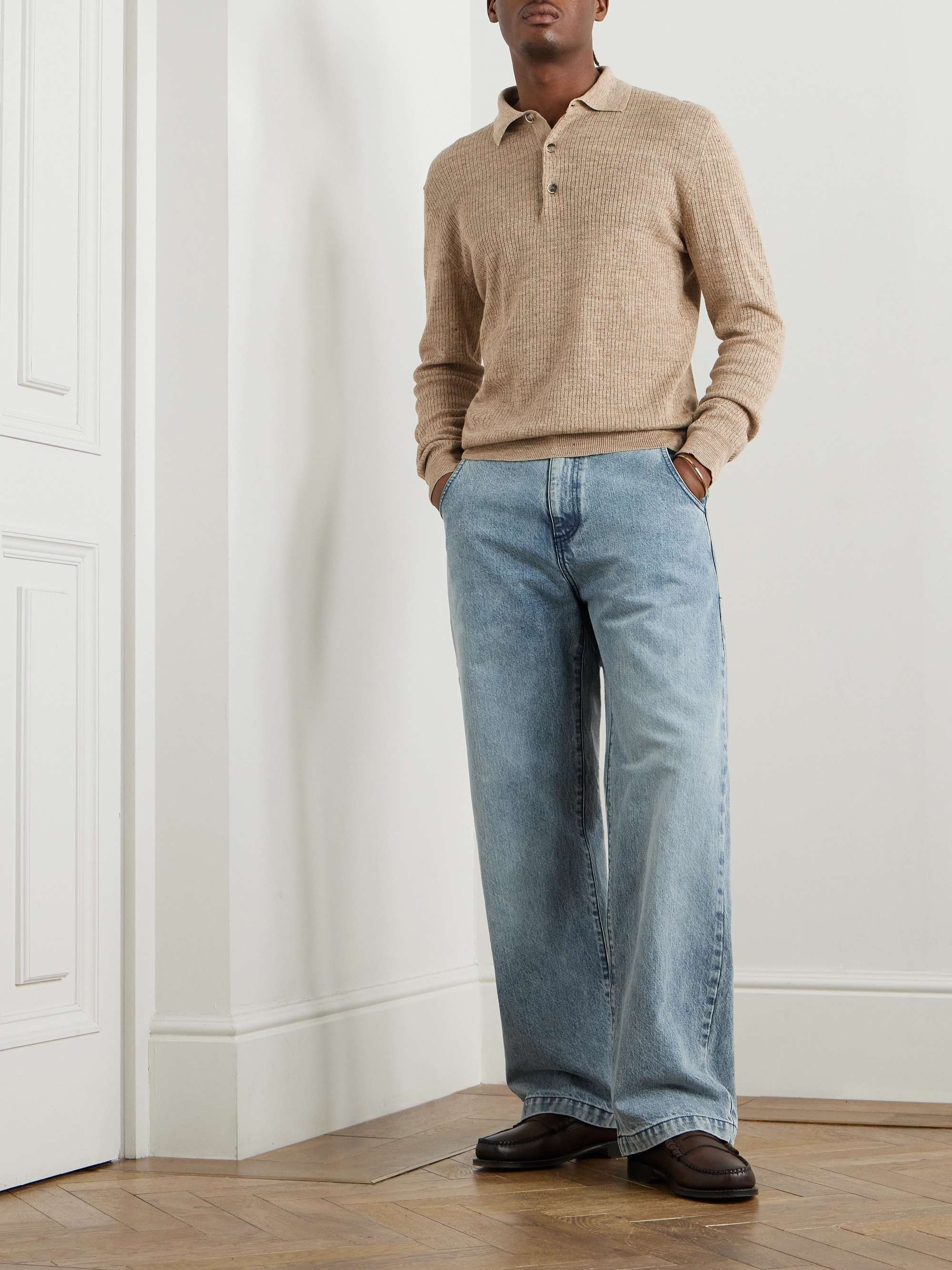 Pevaron Ribbed Linen and Cotton-Blend Polo Shirt view