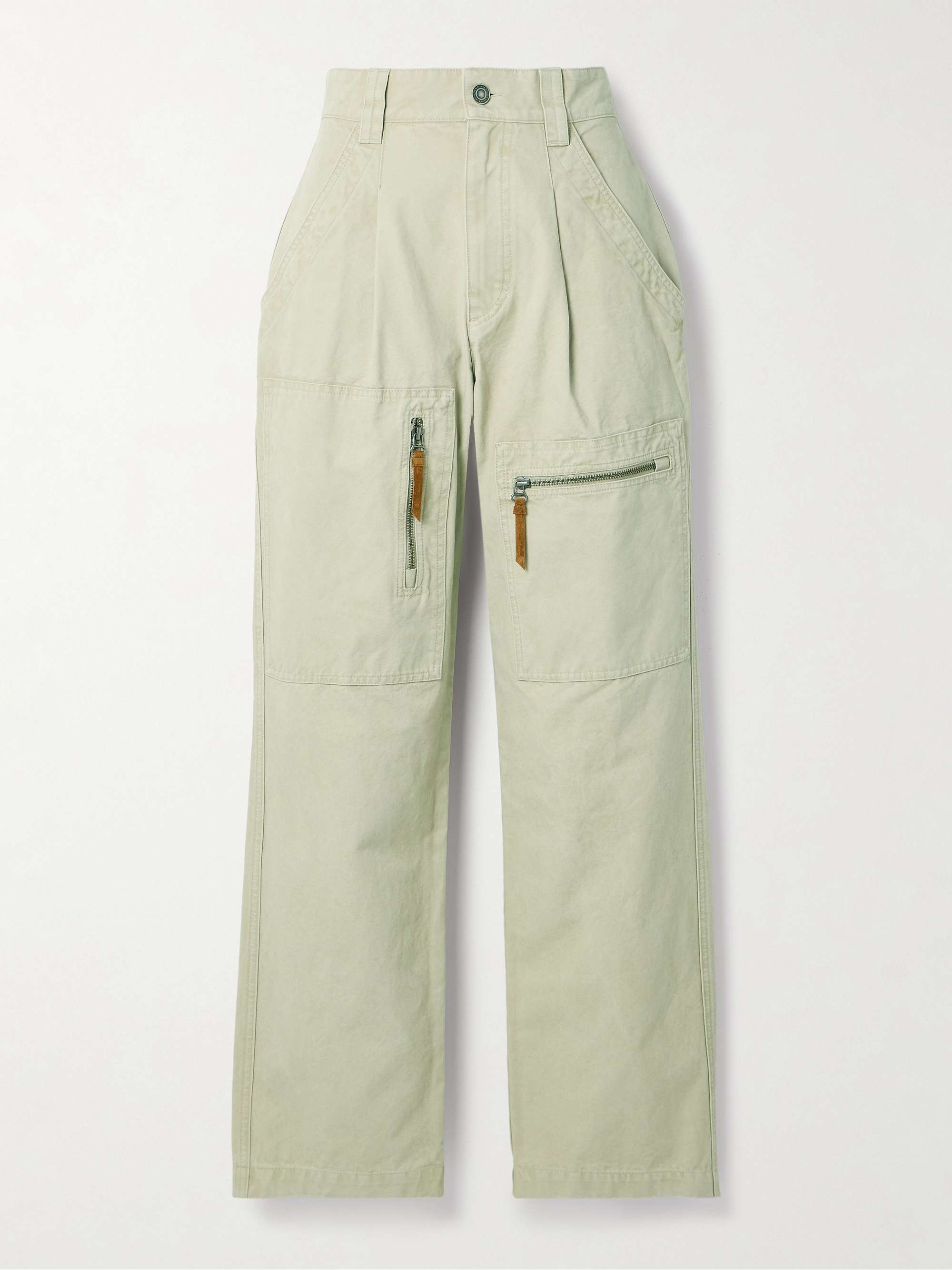 Kanna pleated cotton-canvas straight-leg cargo pants view