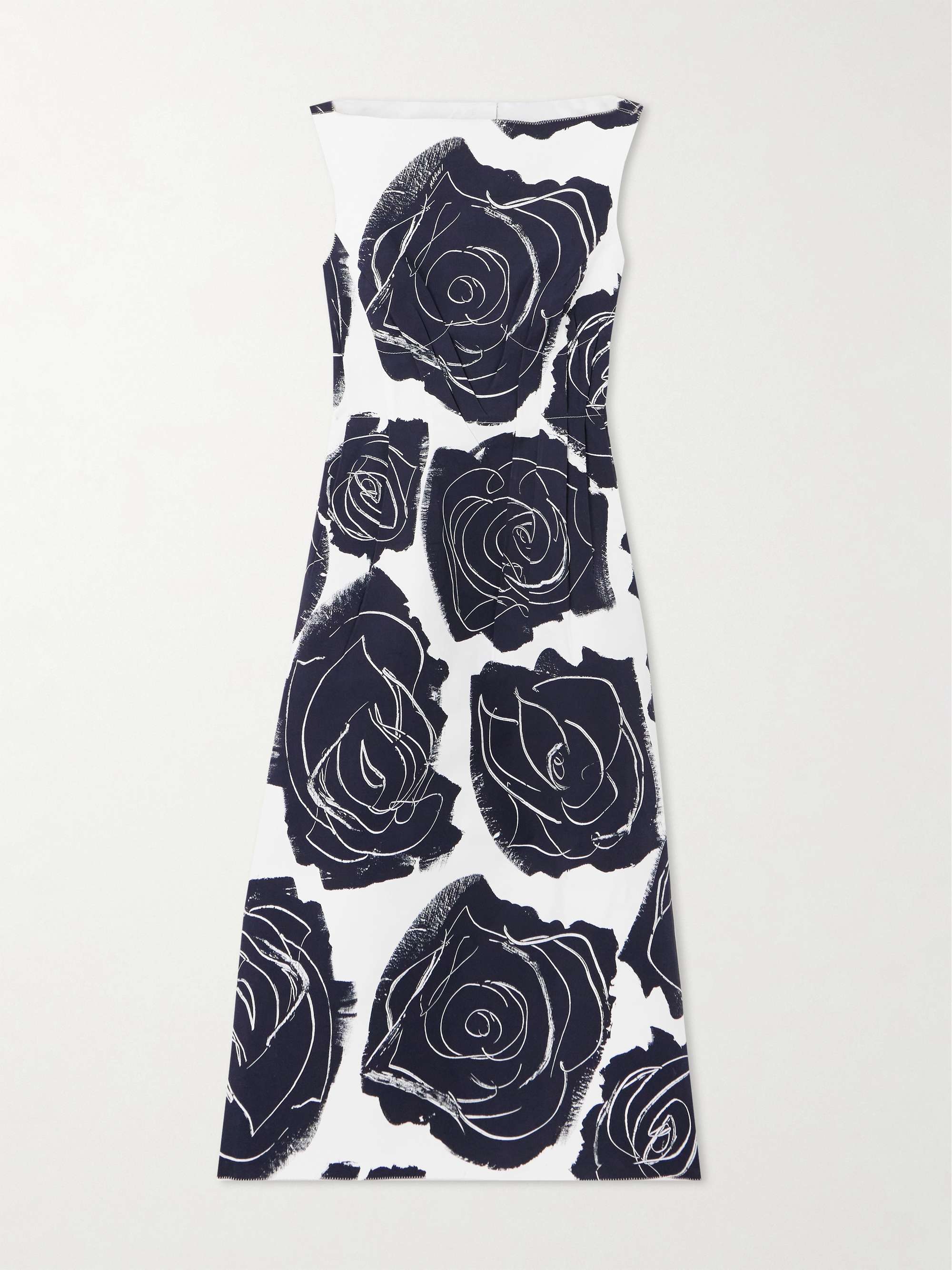 Printed cotton-poplin midi dress view