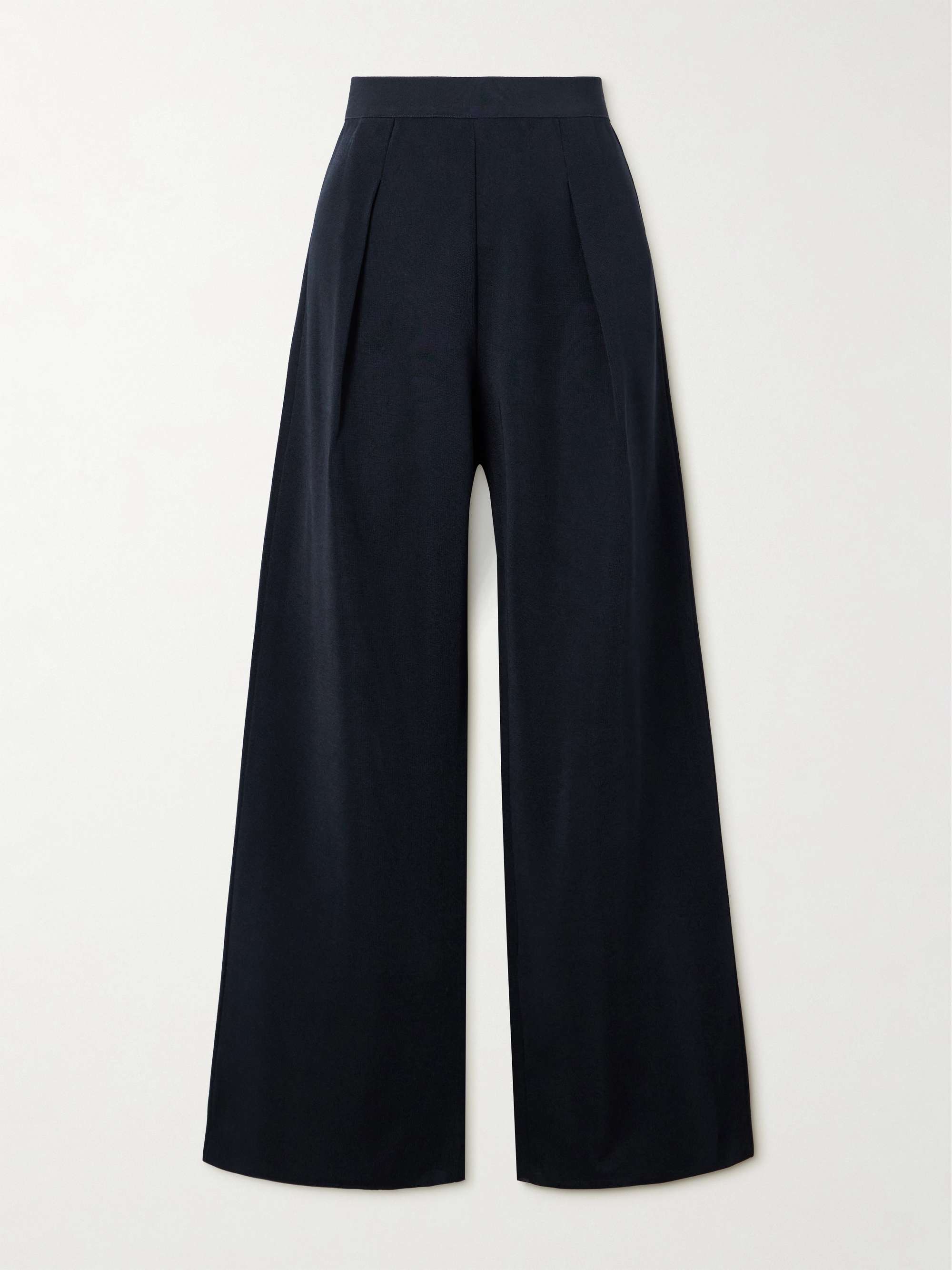 Gene pleated twill wide-leg trousers view