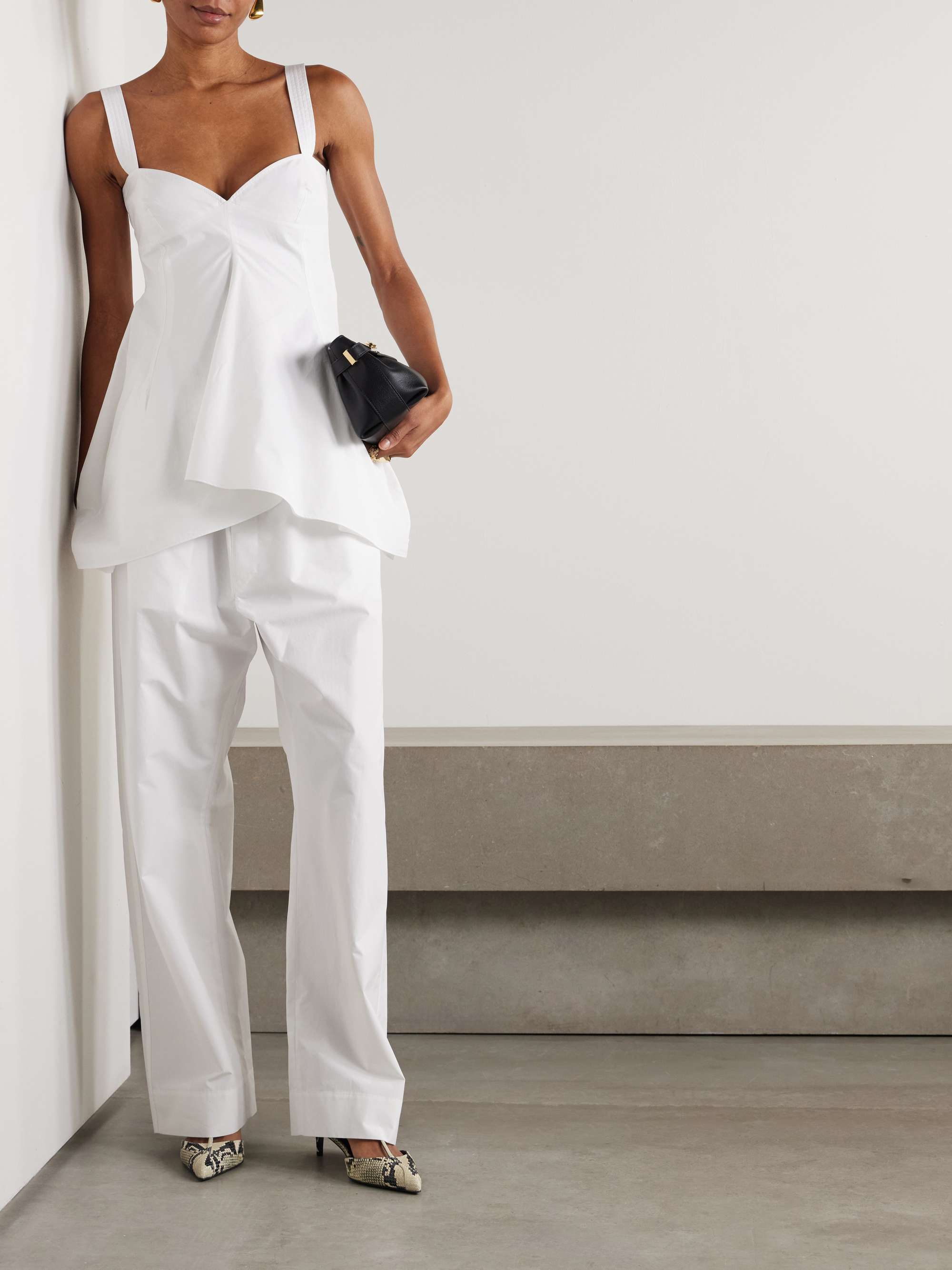 Cotton-poplin wide-leg pants view