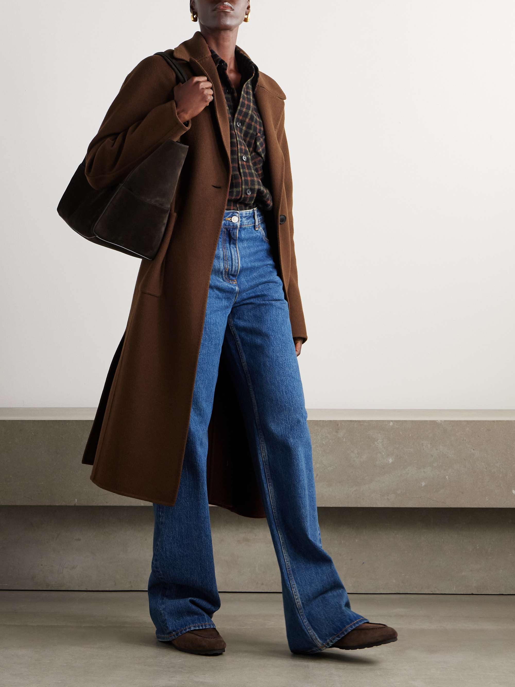 Portman belted wool and cashmere-blend coat view