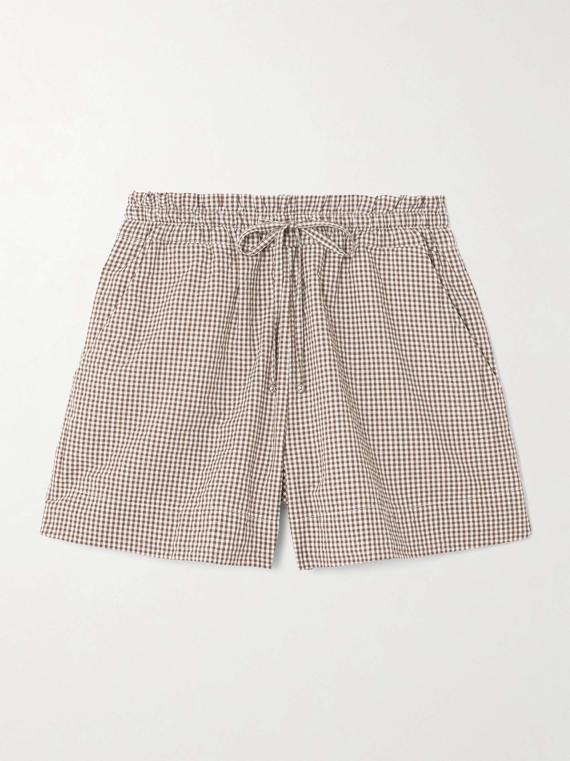 Tjana gingham cotton-blend shorts view