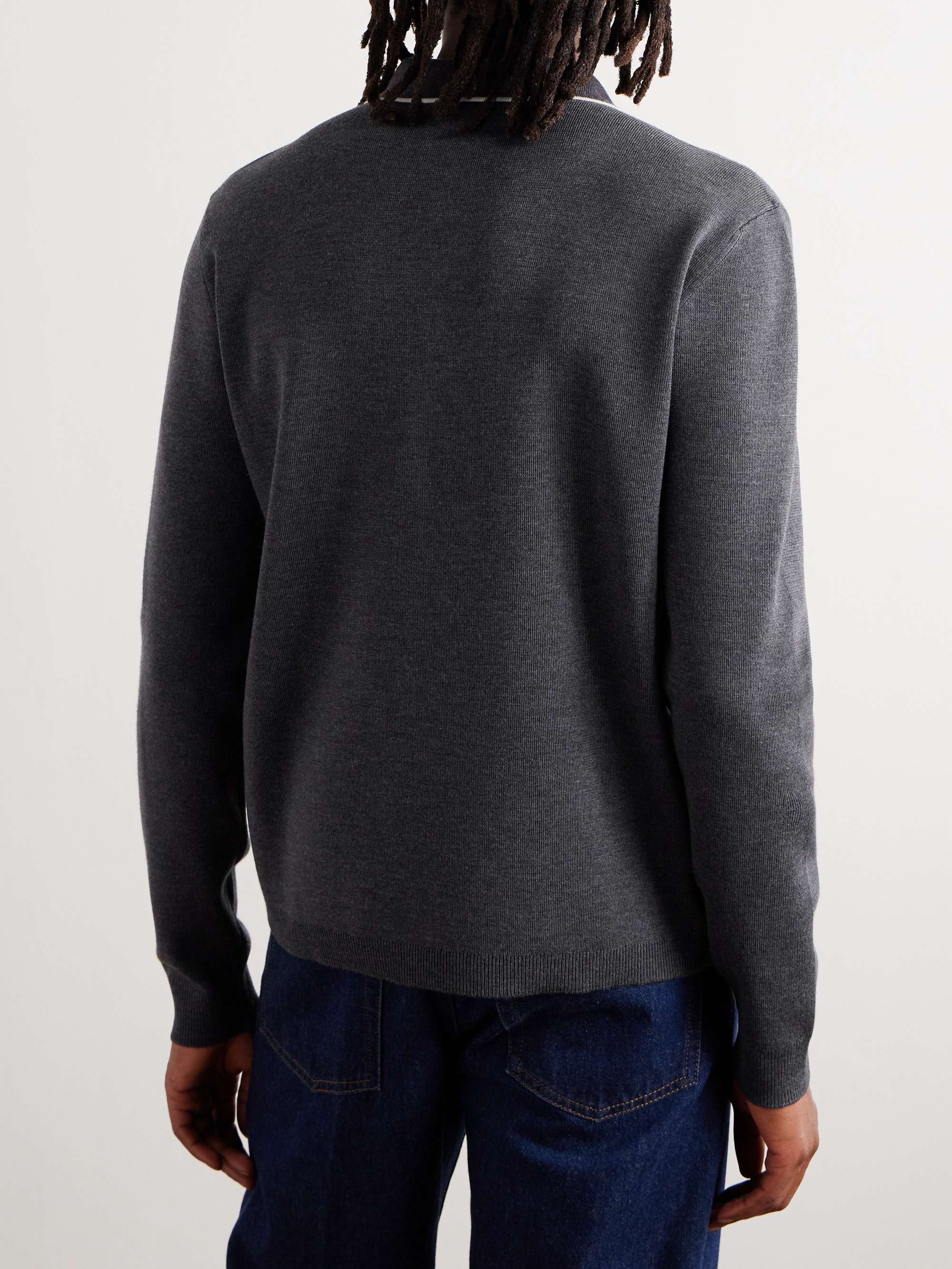 Logo-Intarsia Wool Polo Shirt view