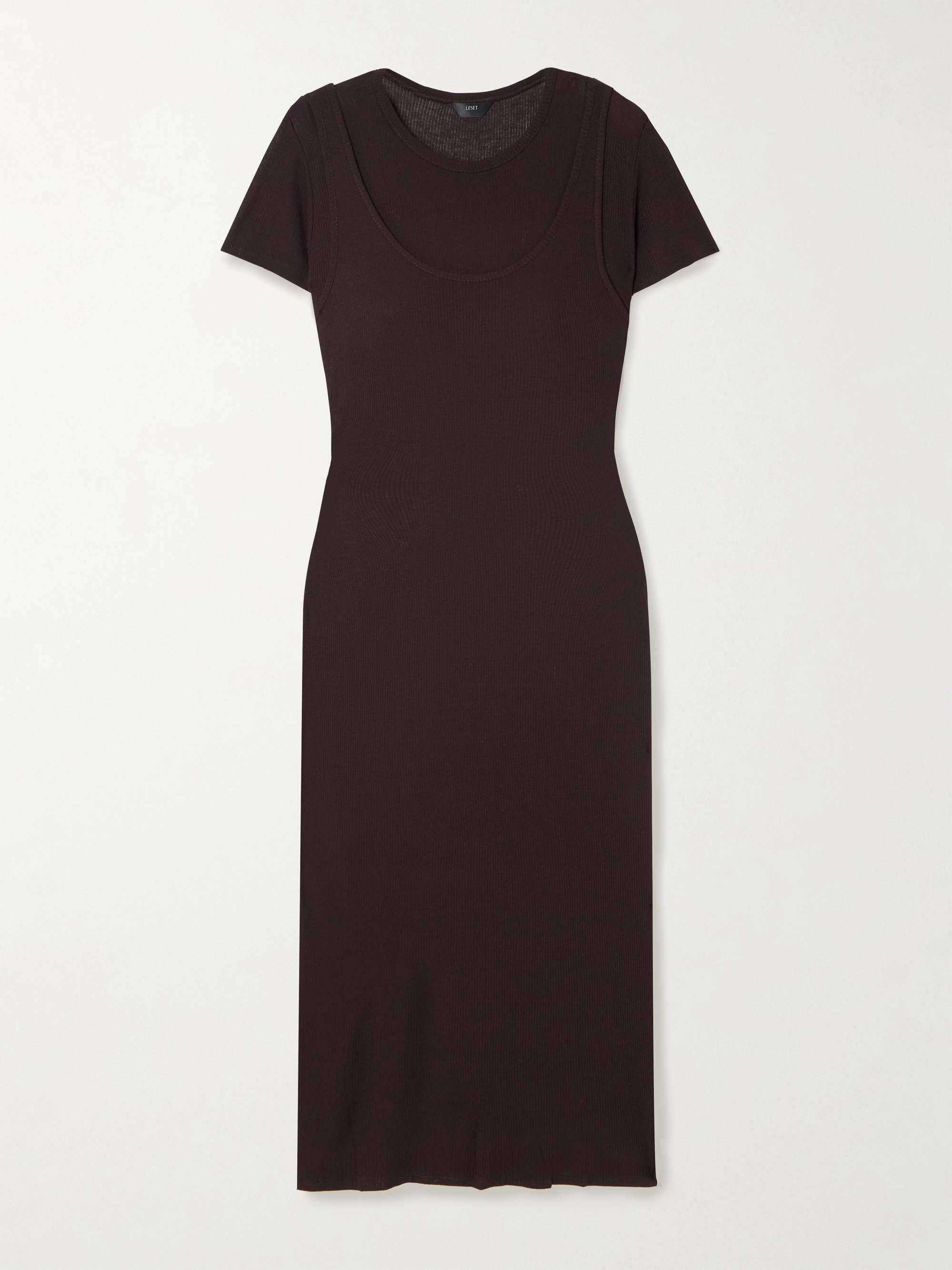 Rozzi layered ribbed jersey midi dress view