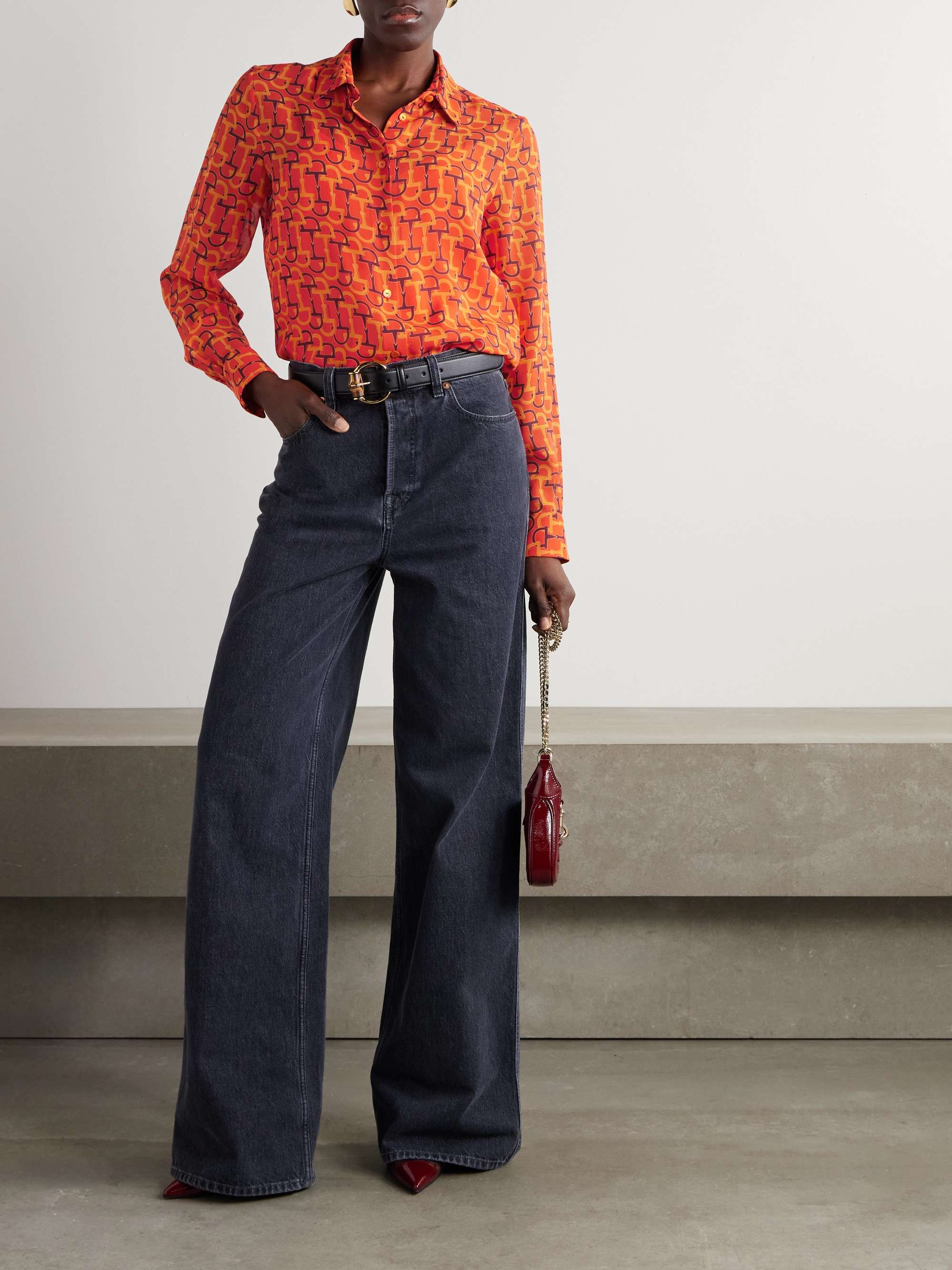 Printed chiffon shirt view