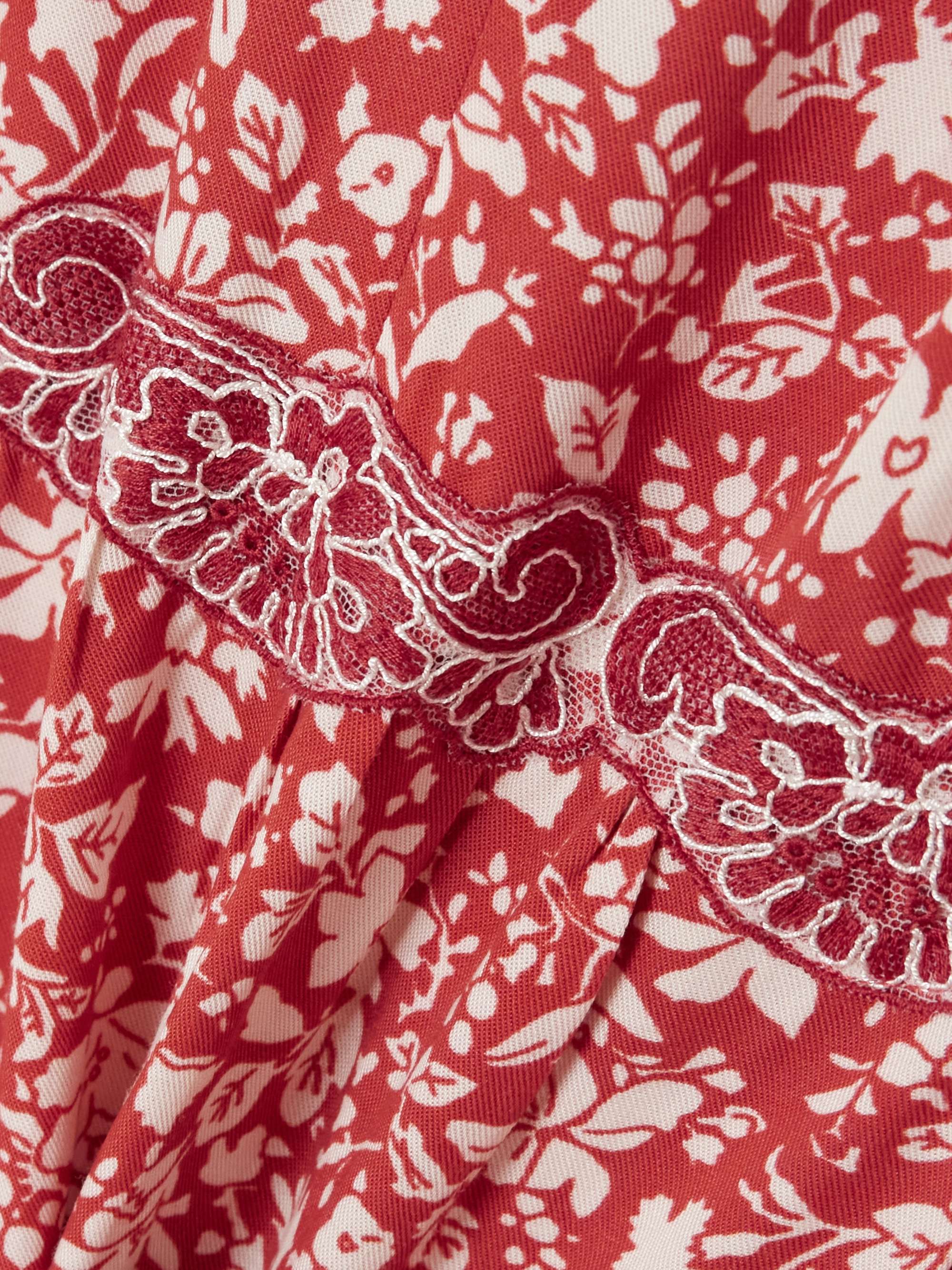 Pienza tiered lace-trimmed floral-print Lyocell midi dress view