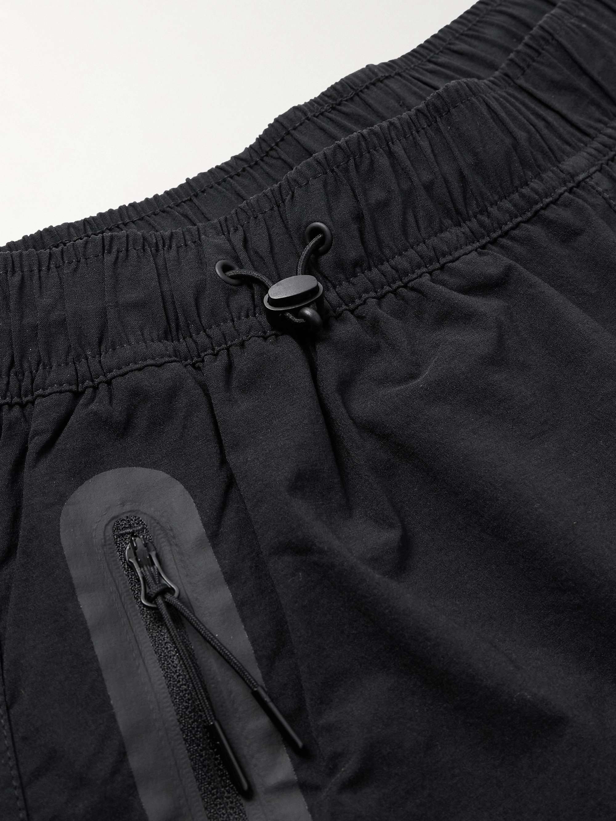Wide-Leg Logo-Embroidered Stretch-Shell Track Pants view