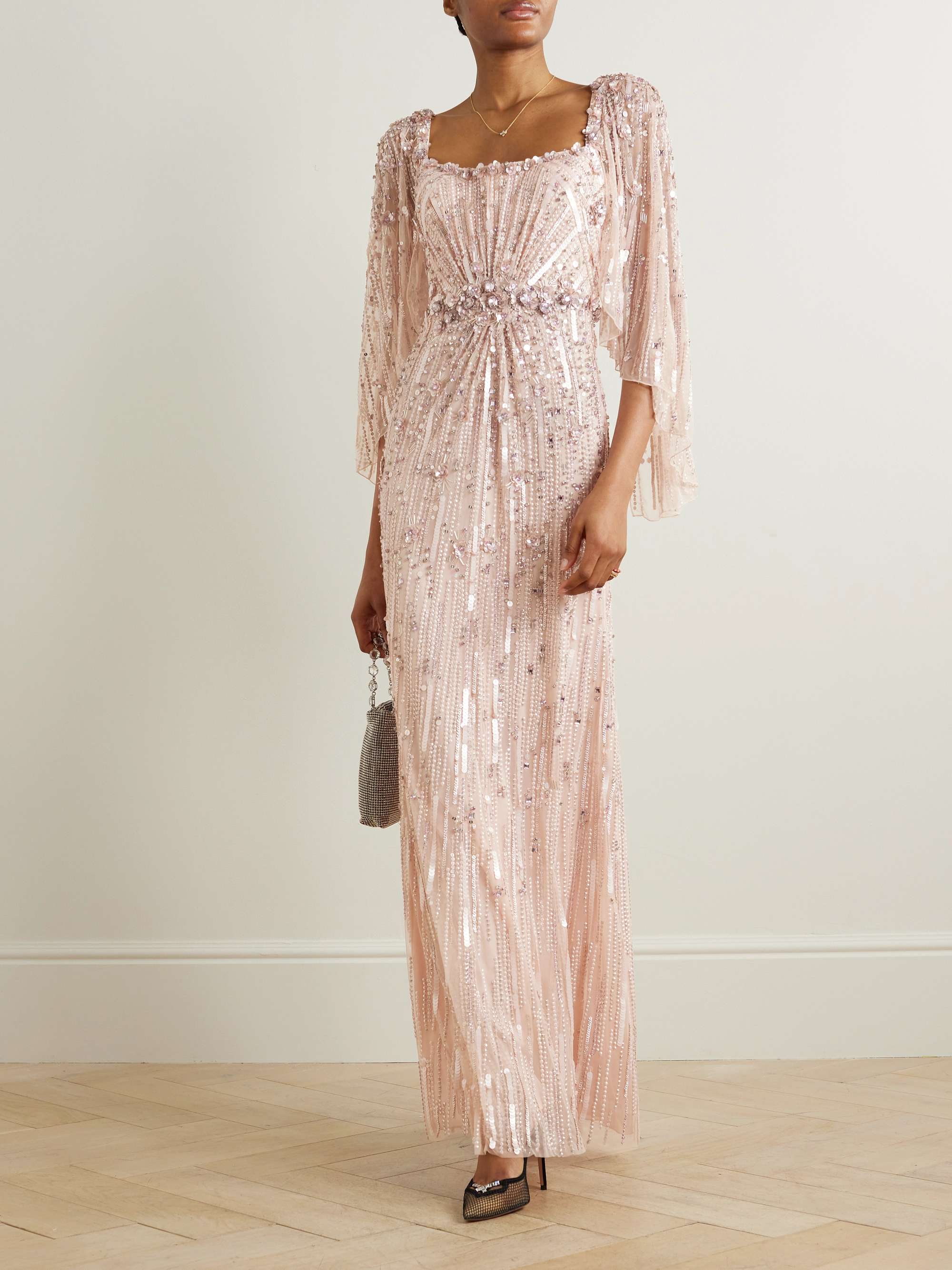 Bright Star embellished sequined tulle gown view