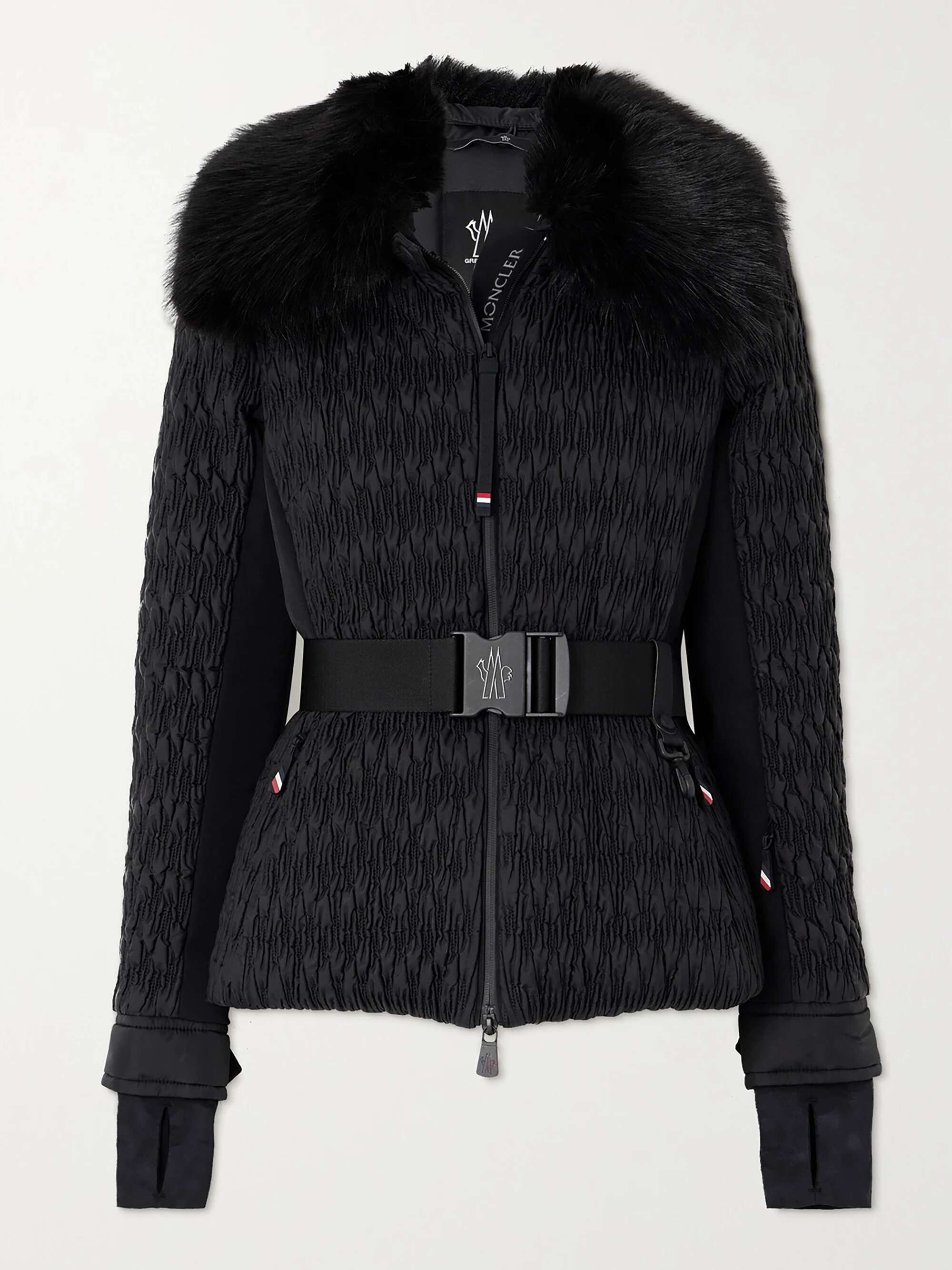 Plantrey hooded belted faux fur-trimmed quilted shell down jacket view