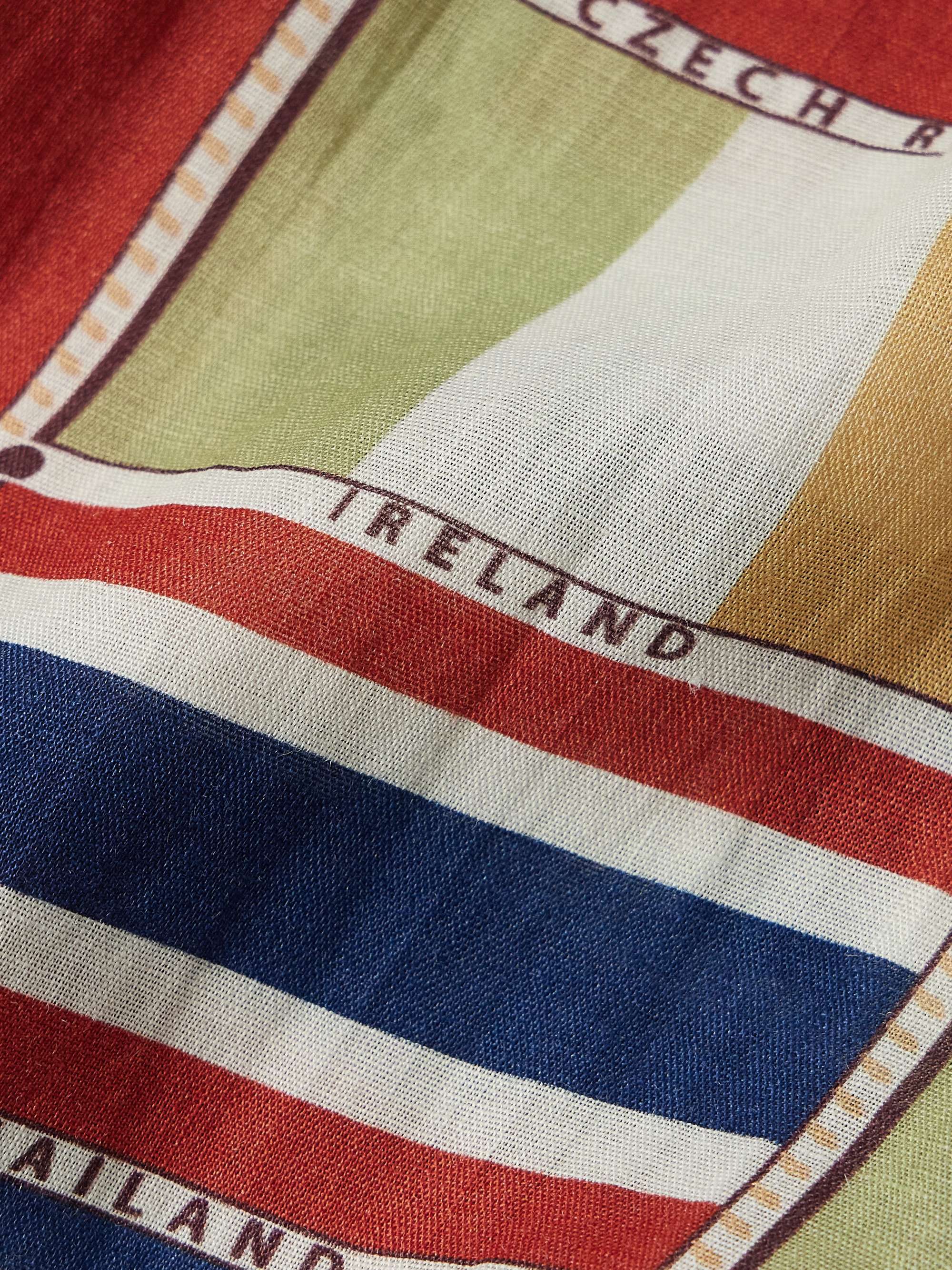 International Straight-Leg Printed Linen Shorts view