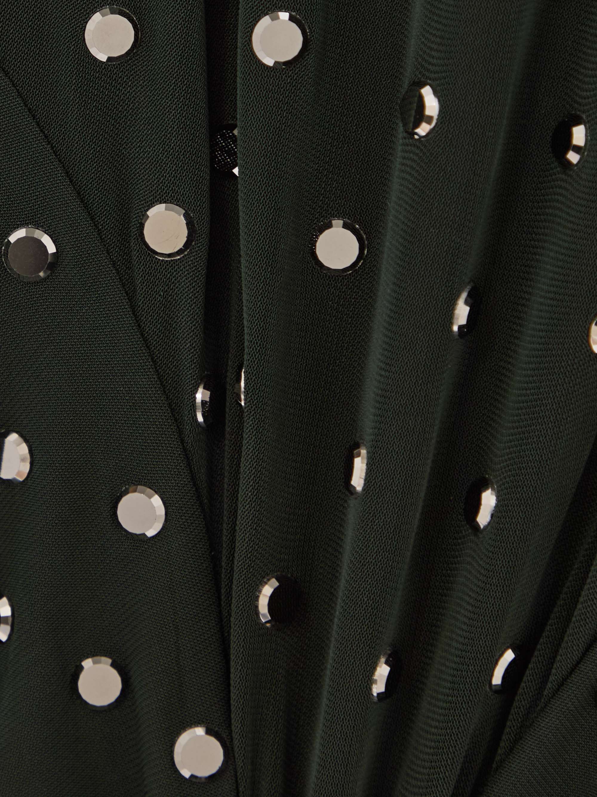 Studded draped stretch-jersey midi dress view