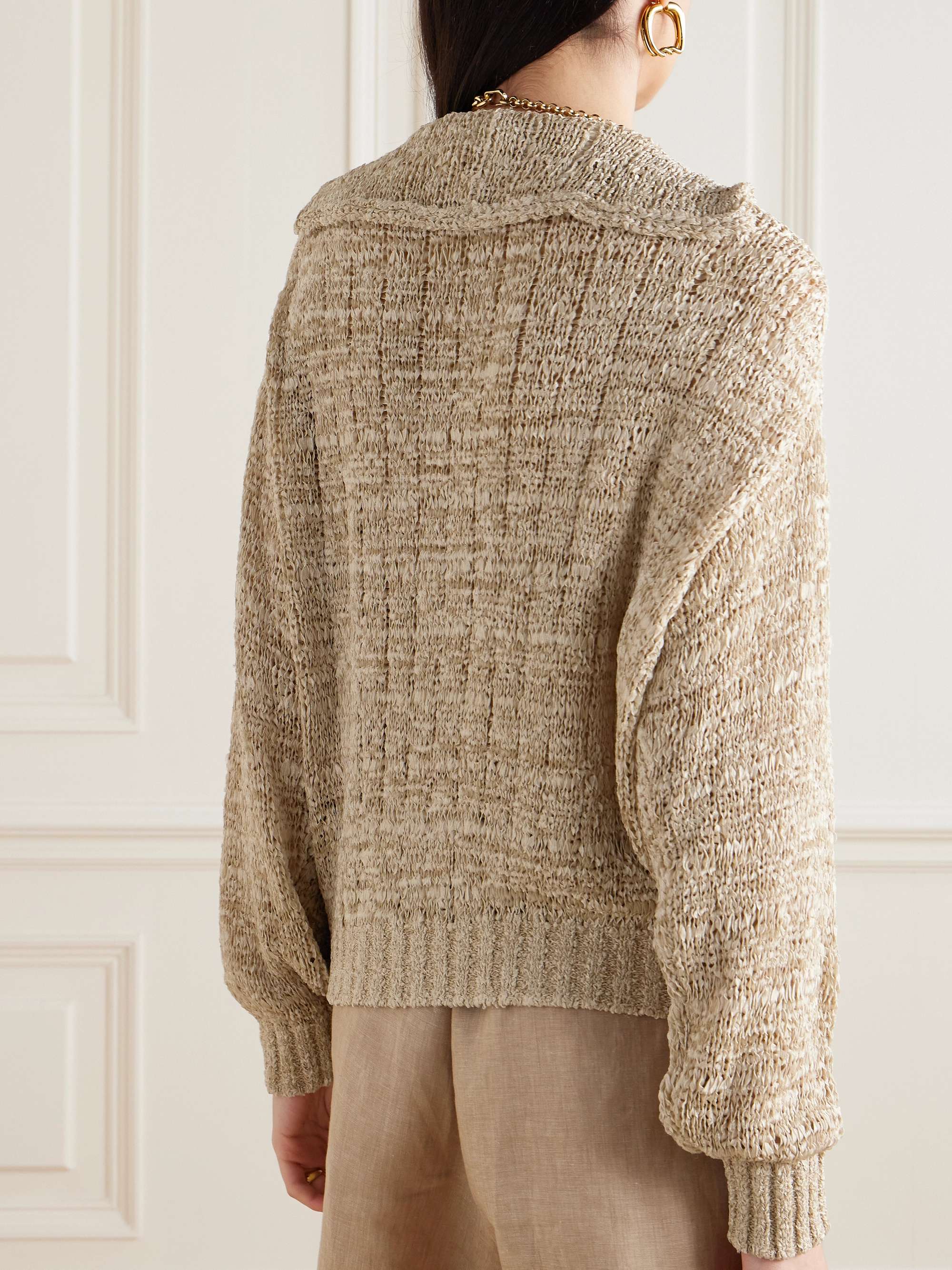 Open-knit silk sweater view