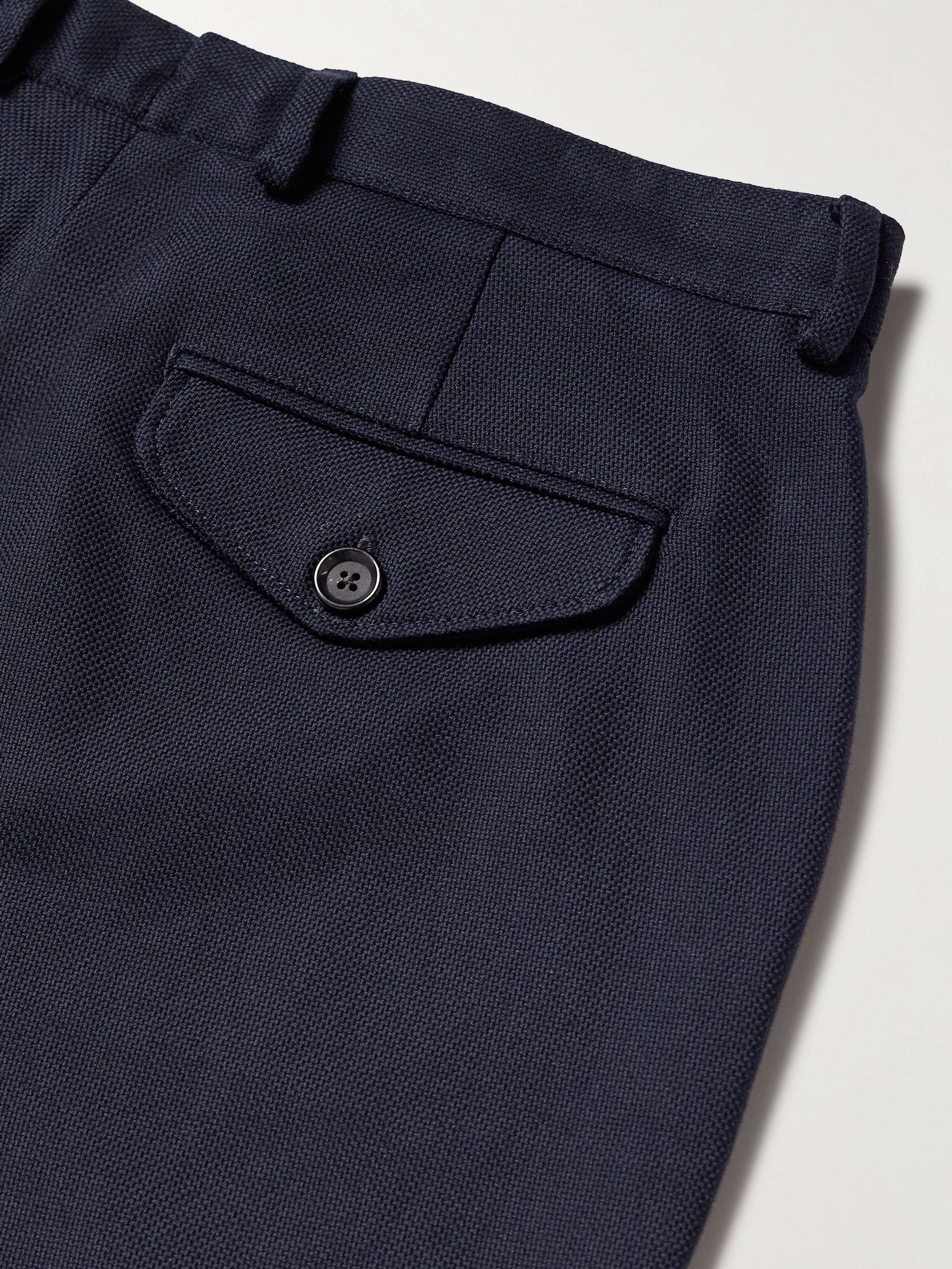 Fishtail Straight-Leg Cotton Suit Trousers view