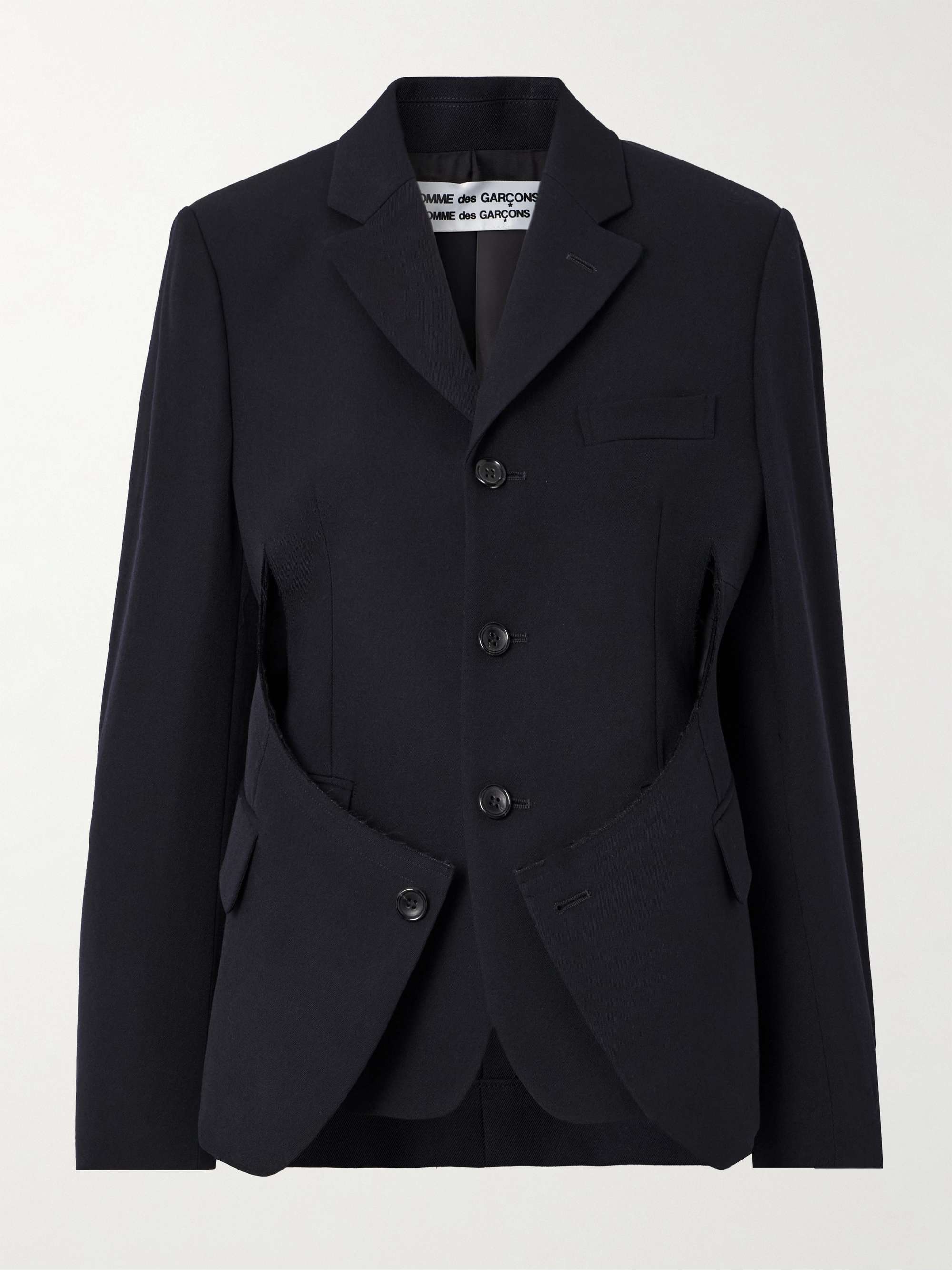 Layered cutout wool-twill blazer view