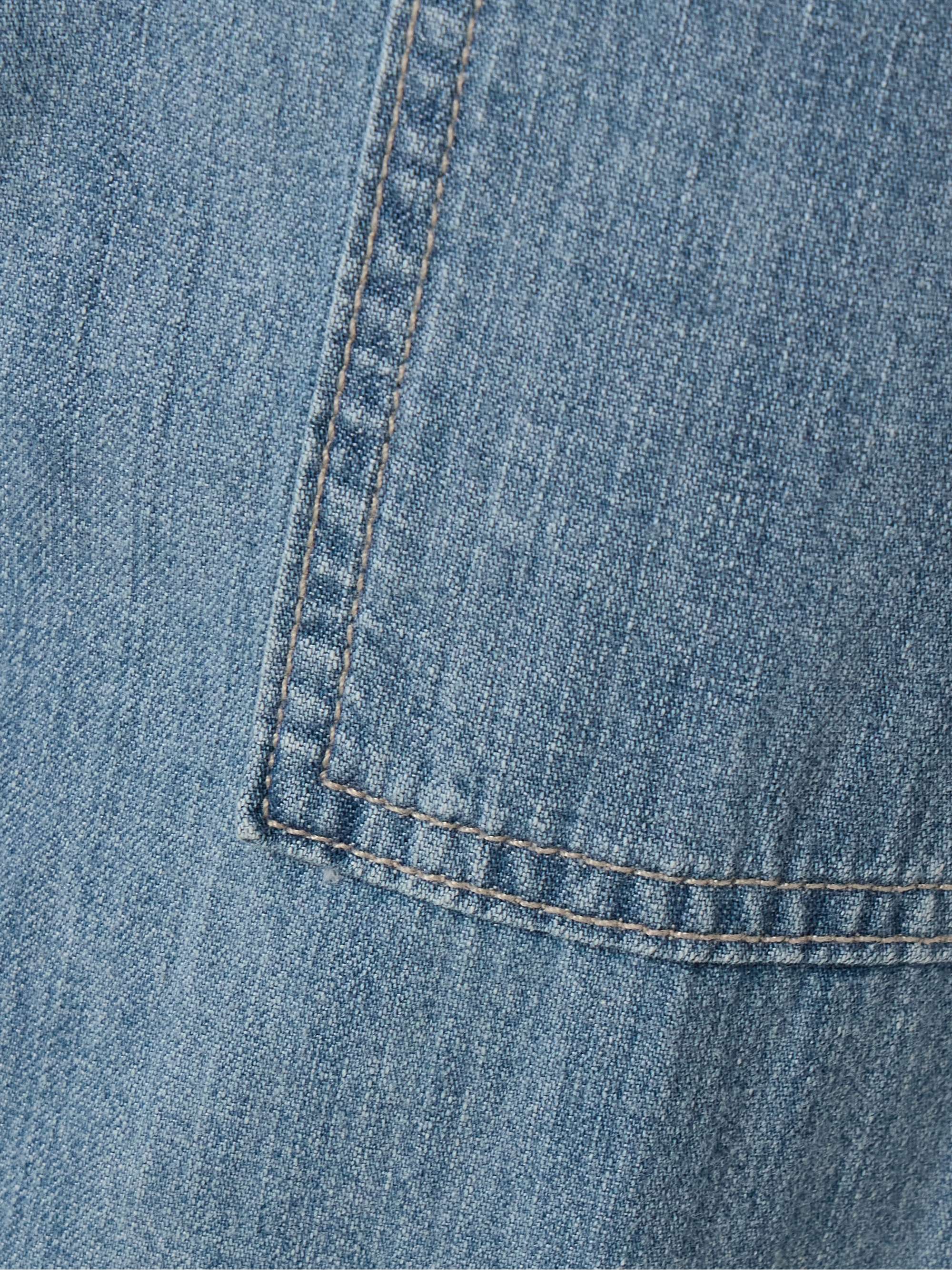 Cotton-chambray wide-leg pants view