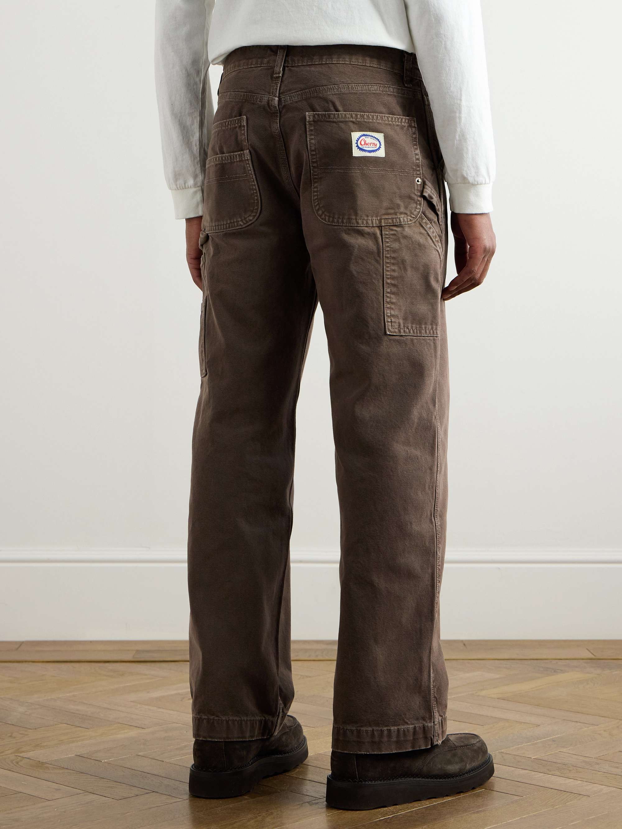 Carpenter Wide-Leg Cotton-Canvas Trousers view