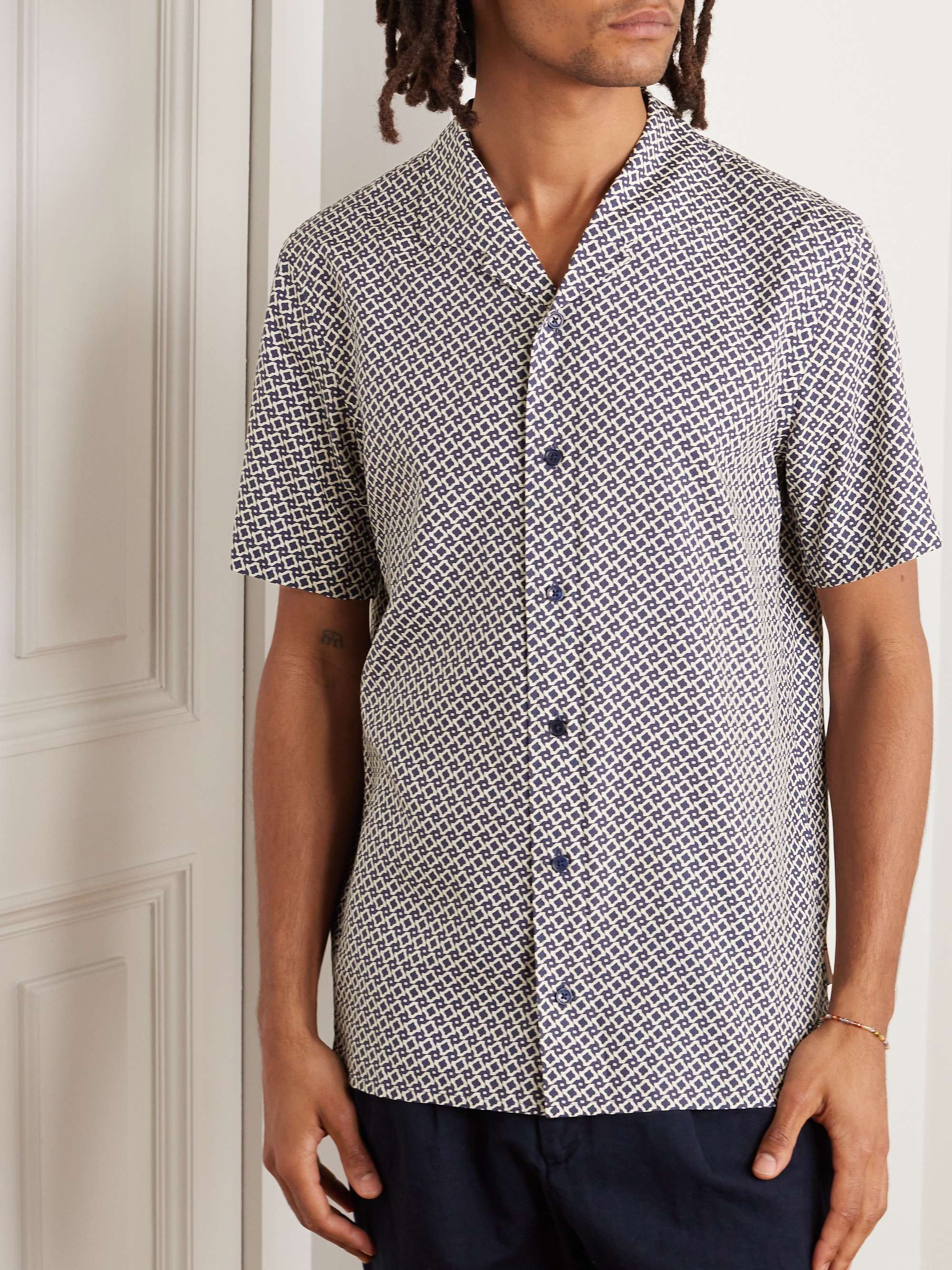 Hibbert Roda Camp-Collar Printed Lyocell Shirt view
