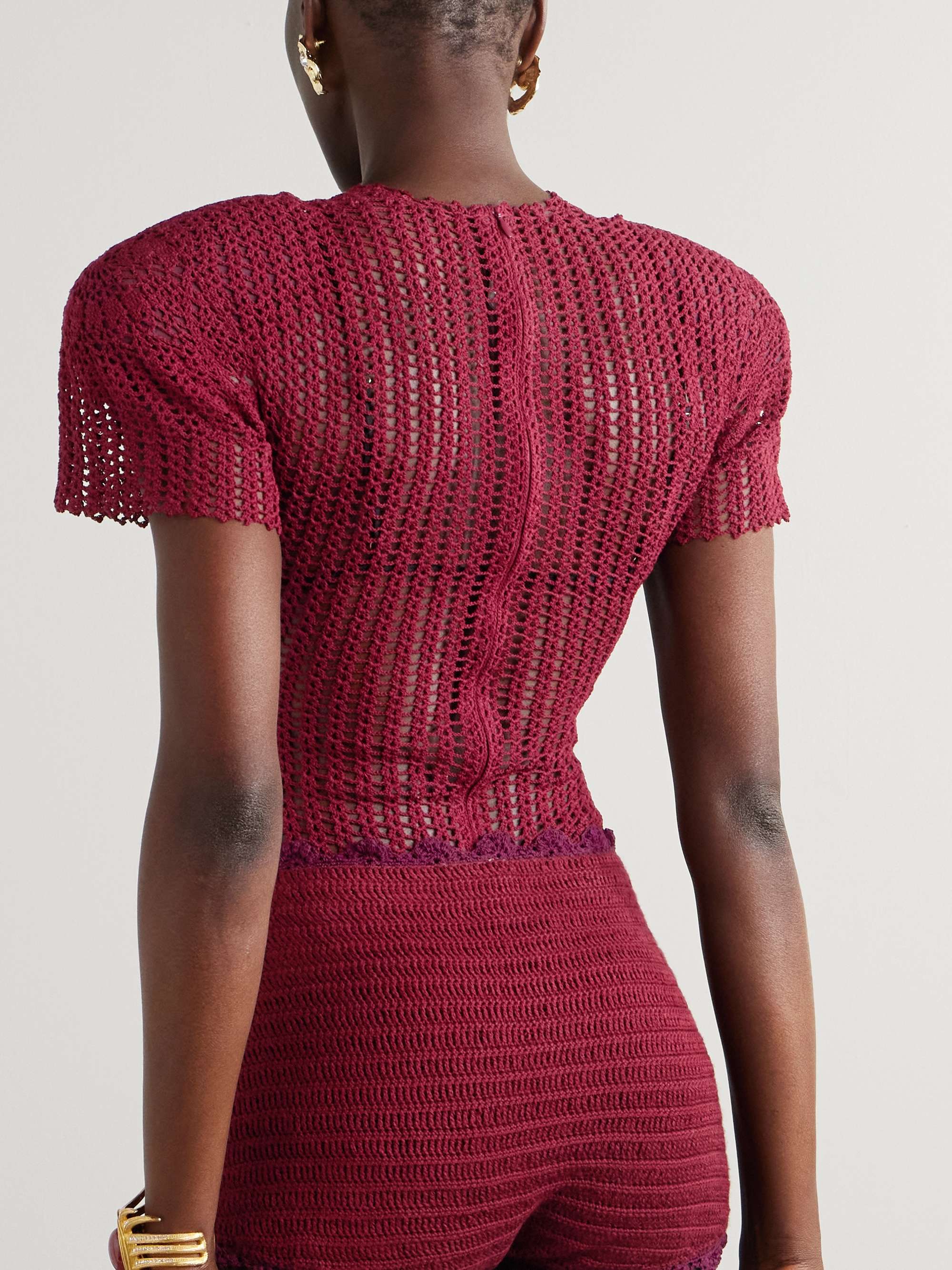 Crocheted cotton bodysuit view