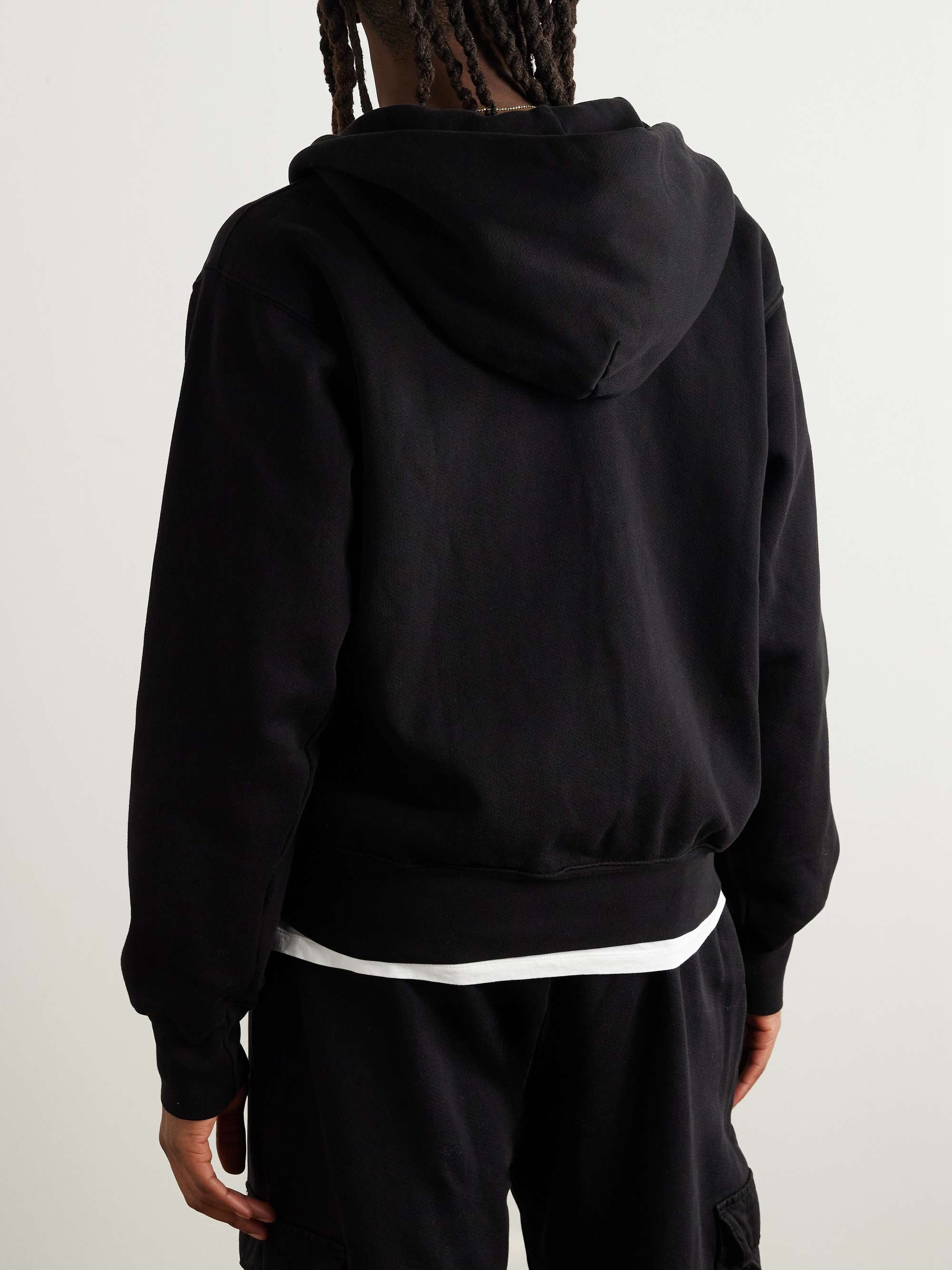 Garment-Dyed Cotton-Jersey Zip-Up Hoodie view