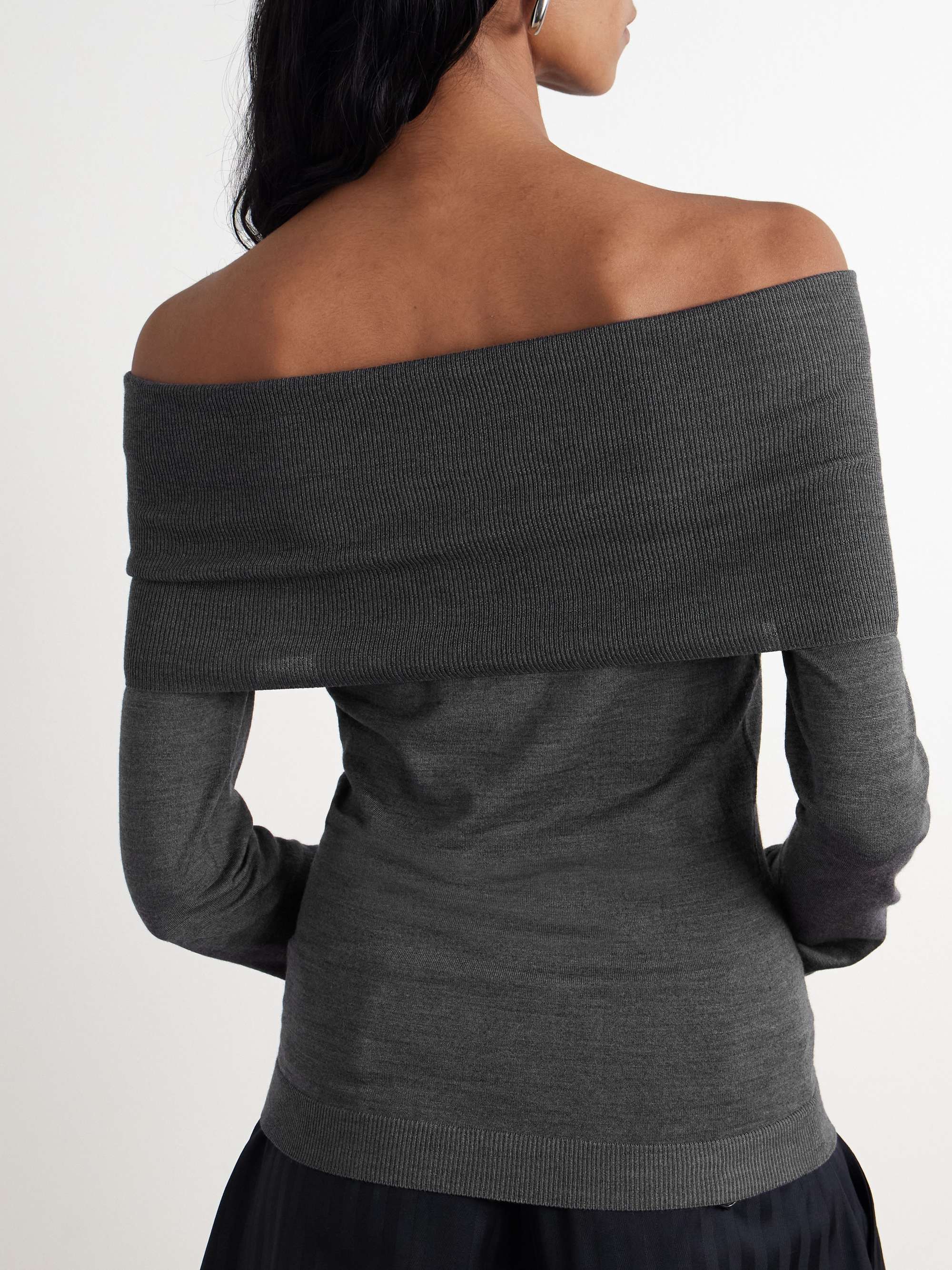 Off-the-shoulder virgin wool sweater view