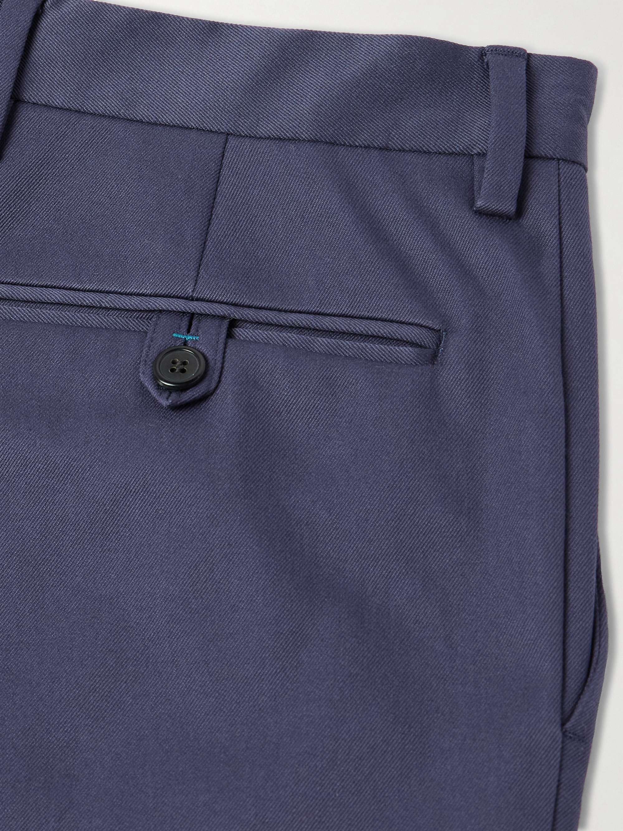 Slim-Fit Straight-Leg Stretch-Cotton Twill Trousers view