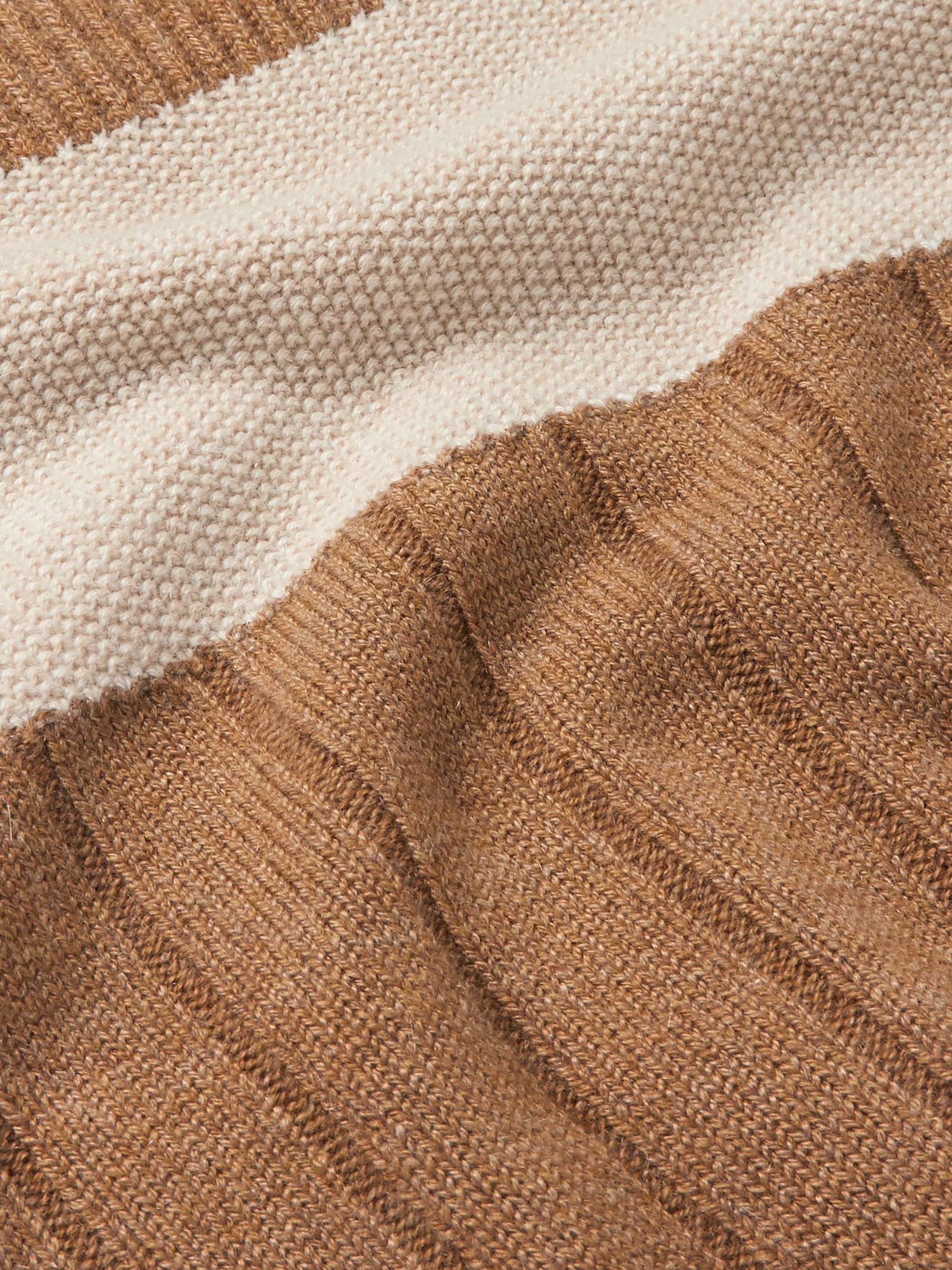 Slim-Fit Striped Ribbed Cashmere Sweater view