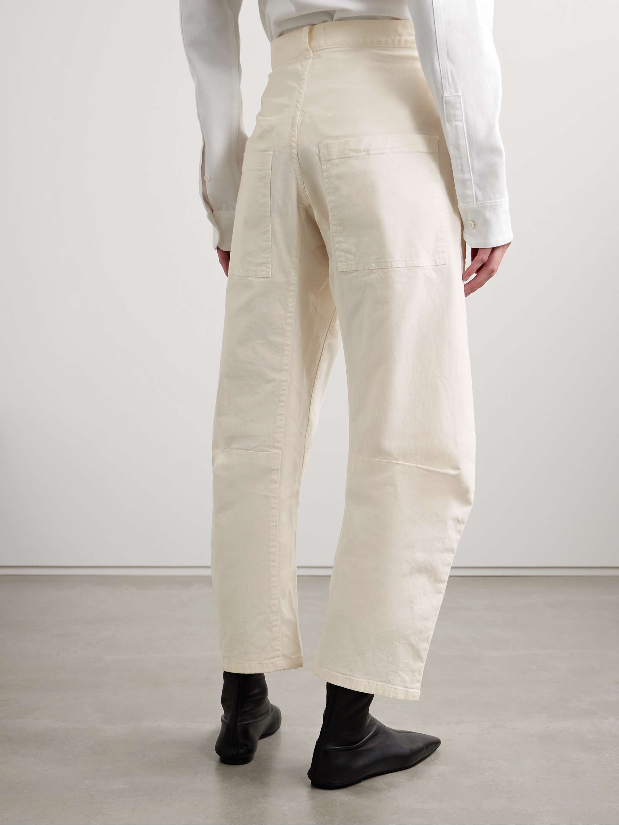 Shon cotton-blend twill barrel-leg pants view