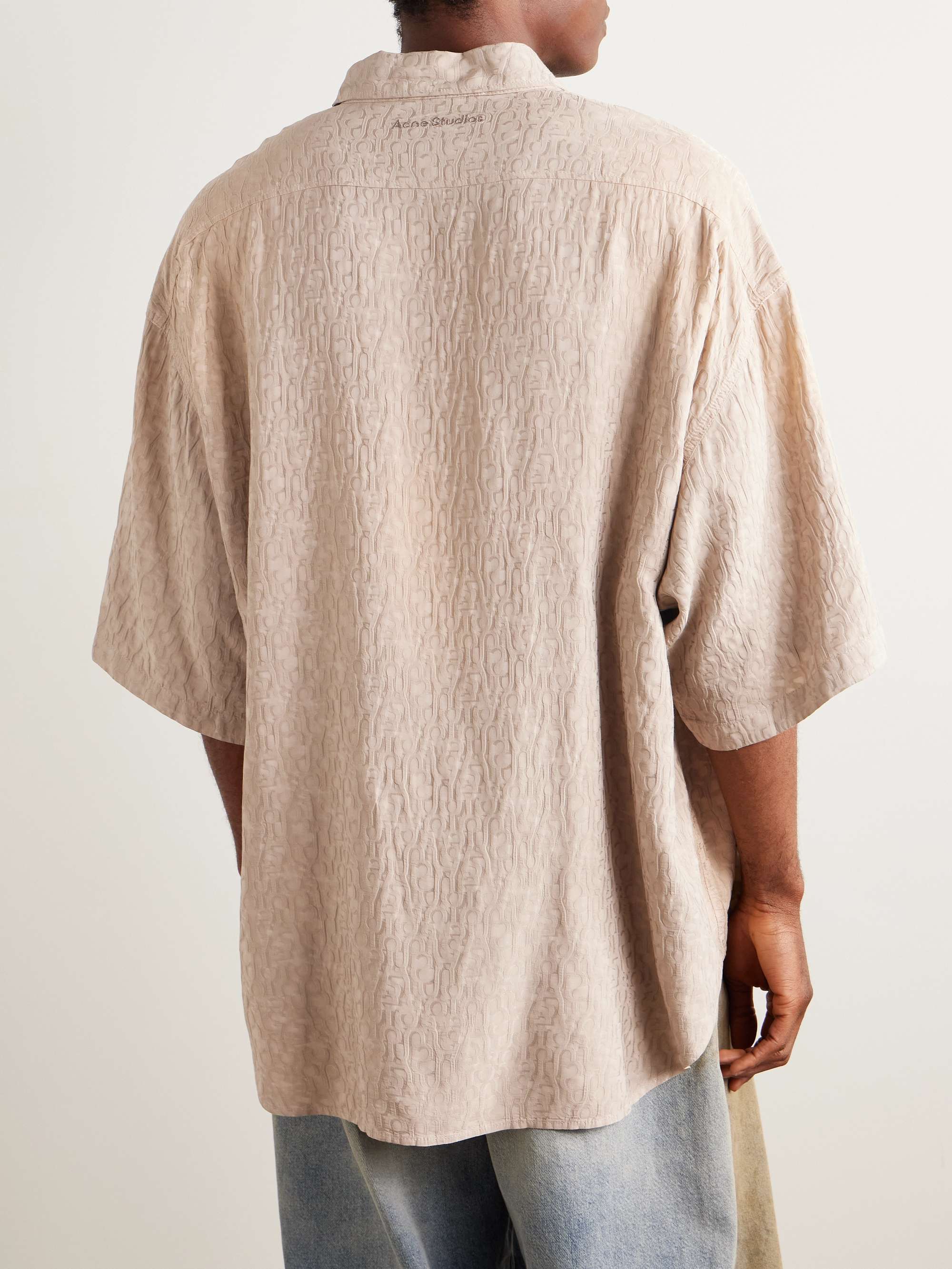 Setar Oversized Satin-Jacquard Shirt view