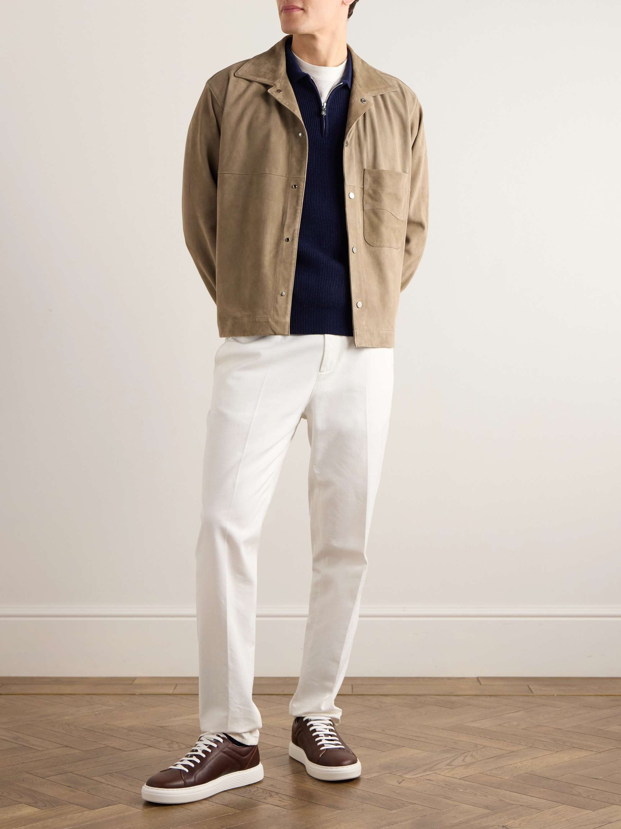 Ribbed Cashmere Half-Zip Sweater view