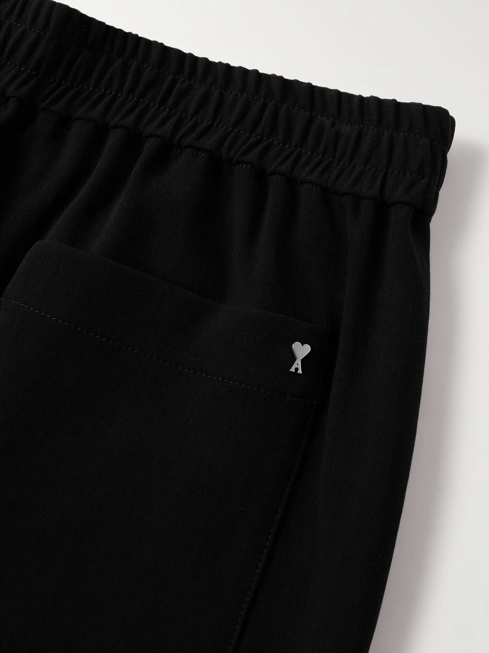 Flared Belted Cotton-Twill Trousers view