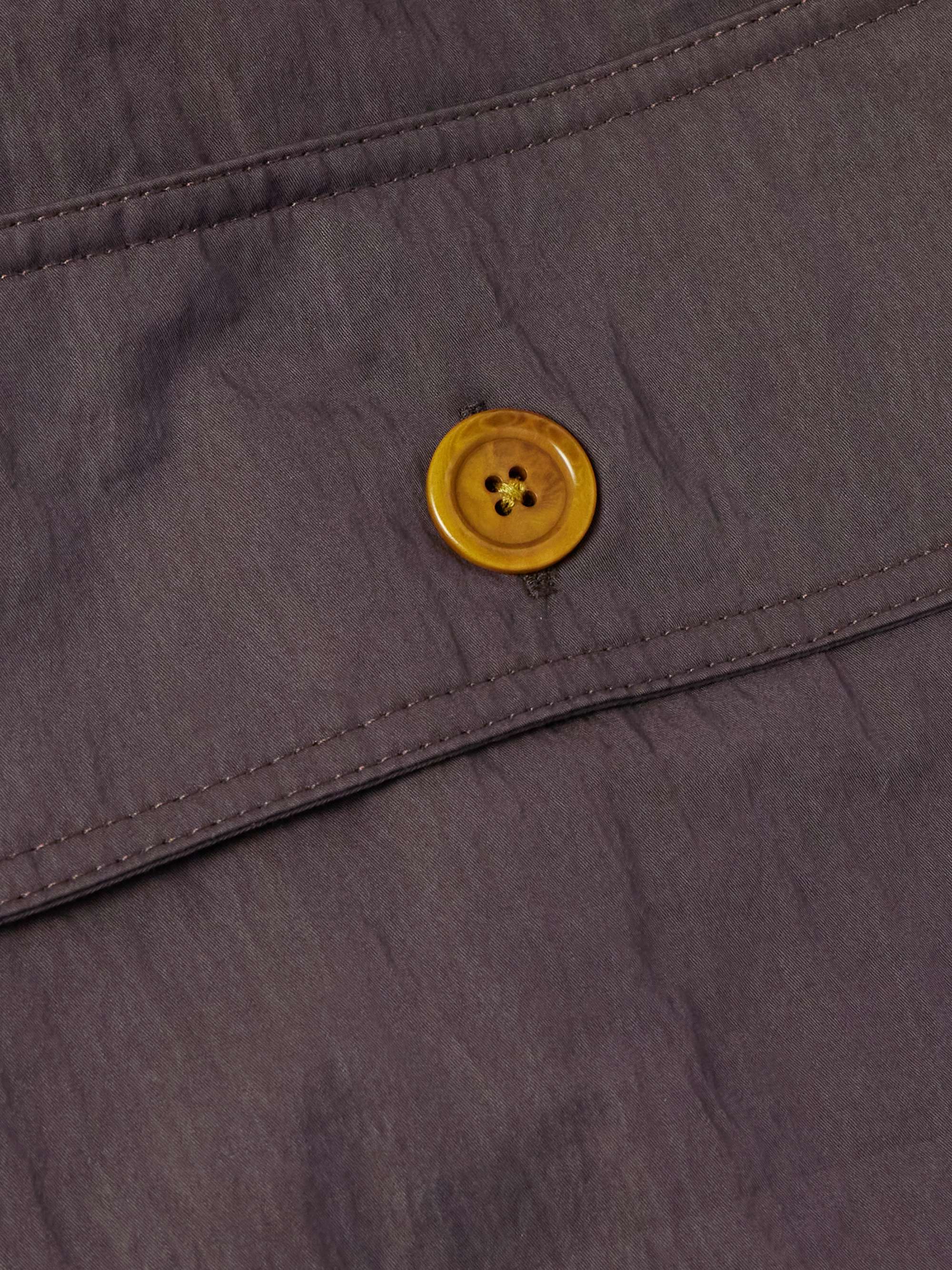 Corduroy-Trimmed Crinkled-Gabardine Jacket view