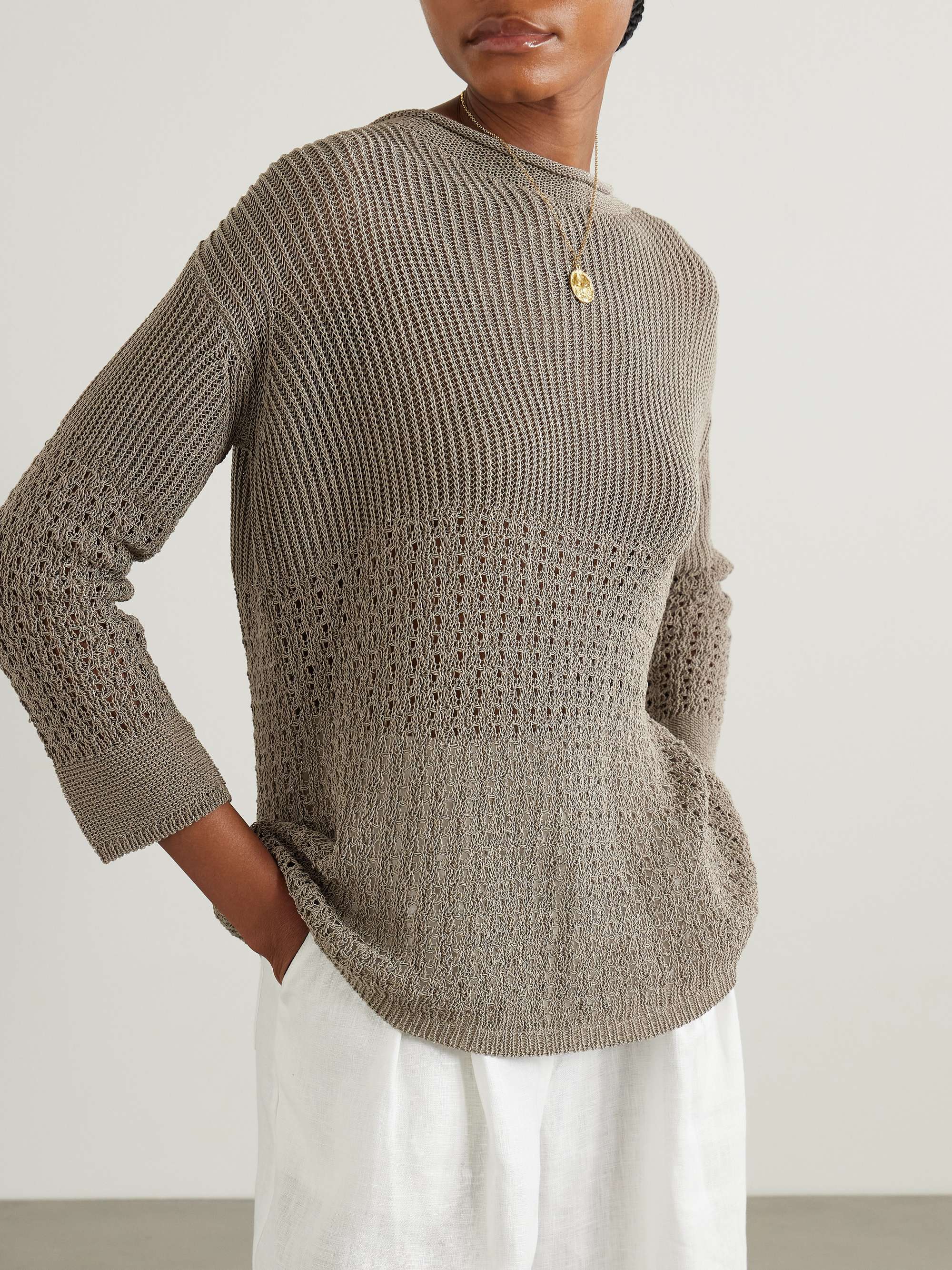 Paggi crocheted cotton-blend sweater view