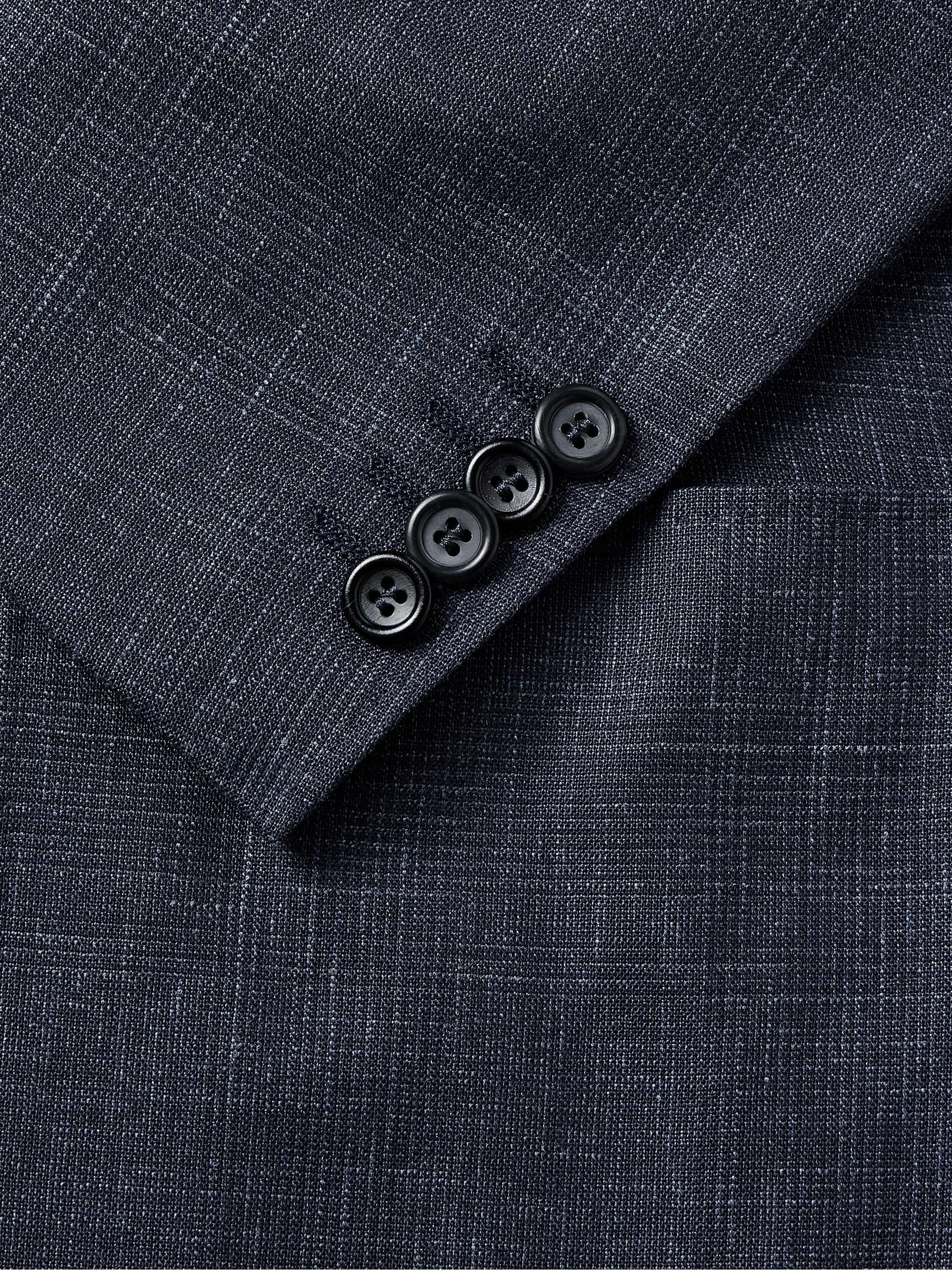 Slim-Fit Double-Breasted Wool and Silk-Blend Suit Jacket view