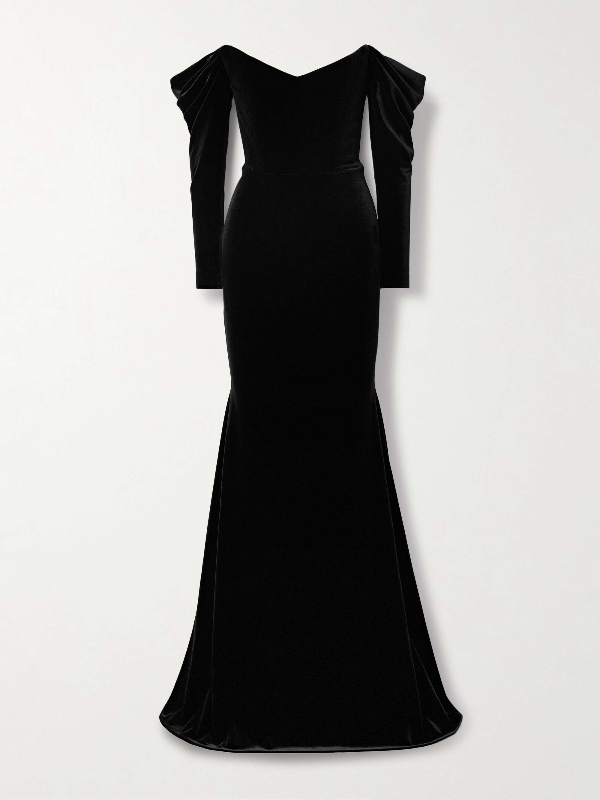 Off-the-shoulder velvet gown view