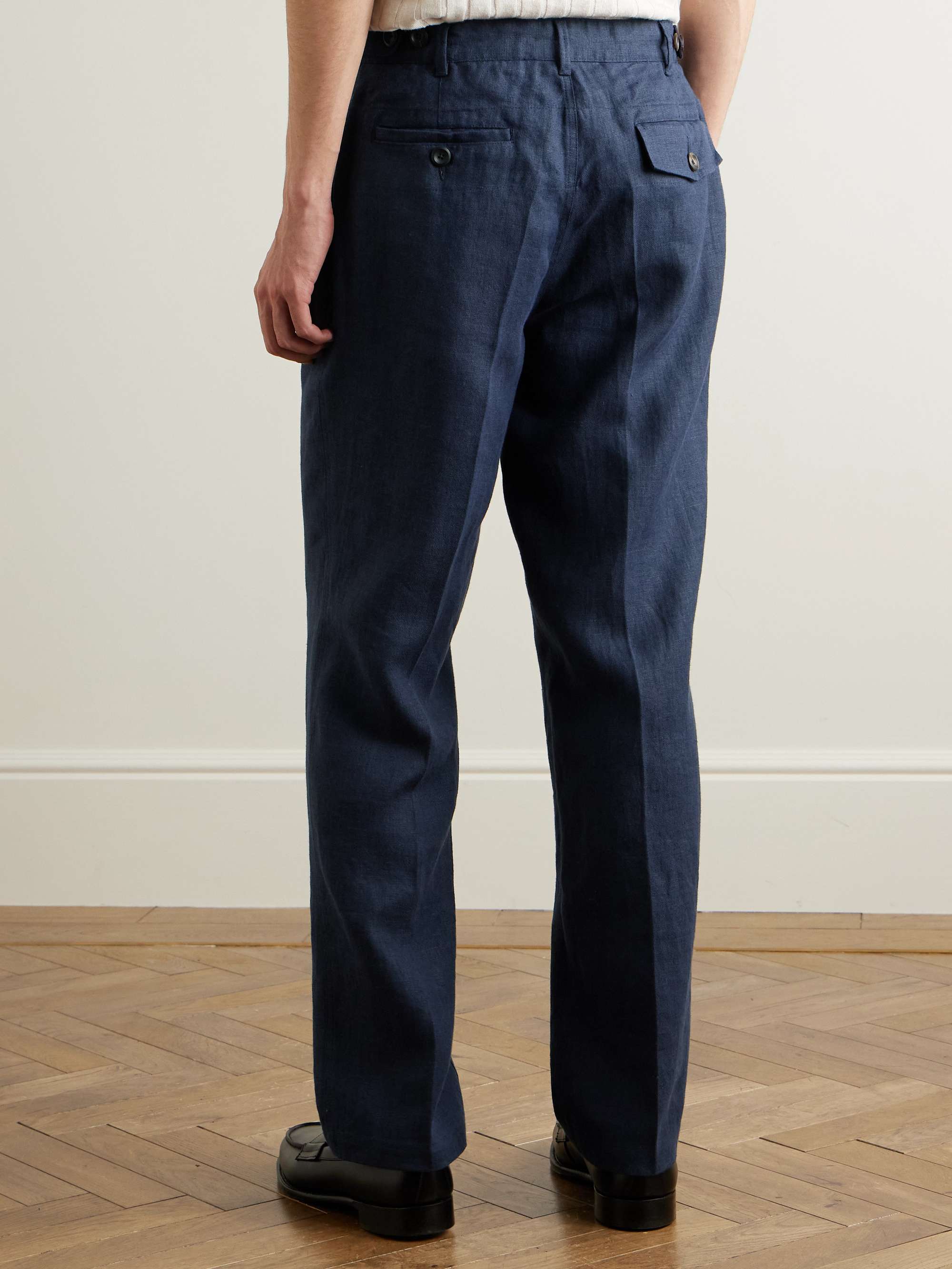 Games Tapered Pleated Linen Trousers view