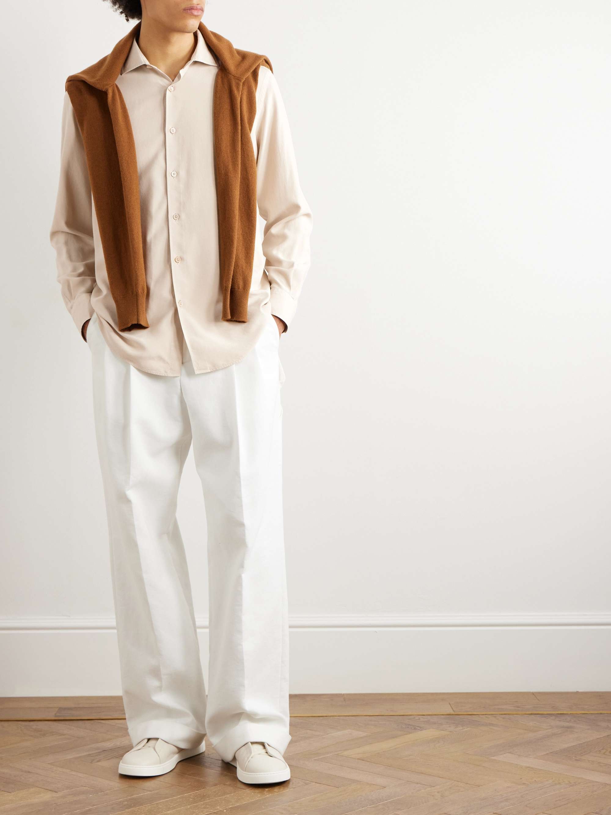 Garment-Dyed Silk Shirt view