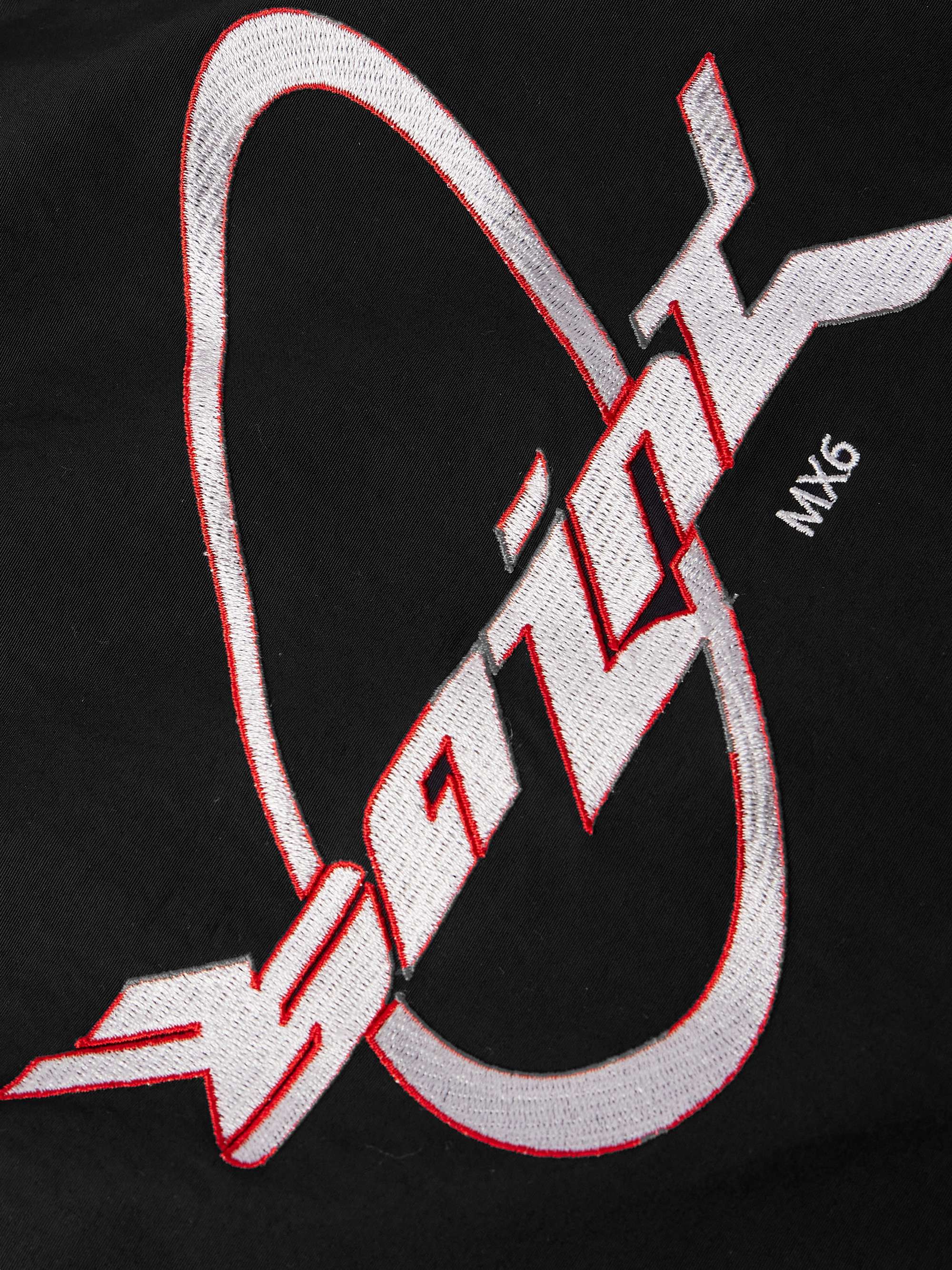 Logo-Embroidered Striped Shell Sweatshirt view